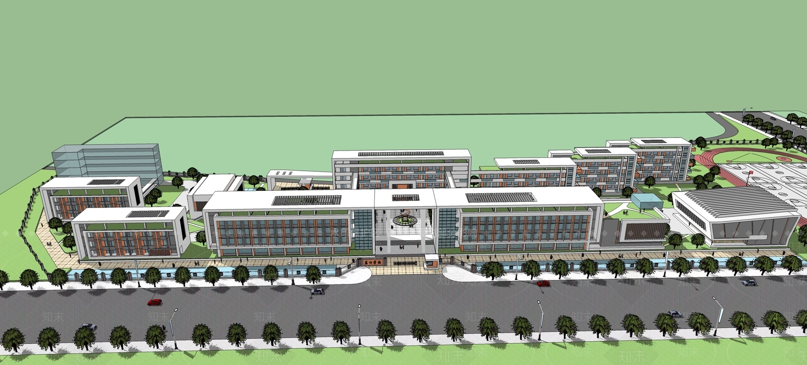 现代学校建筑SU模型下载【ID:1197250379】