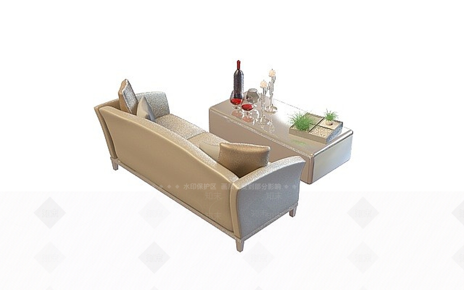 现代沙发组合3D模型下载【ID:1200012552】