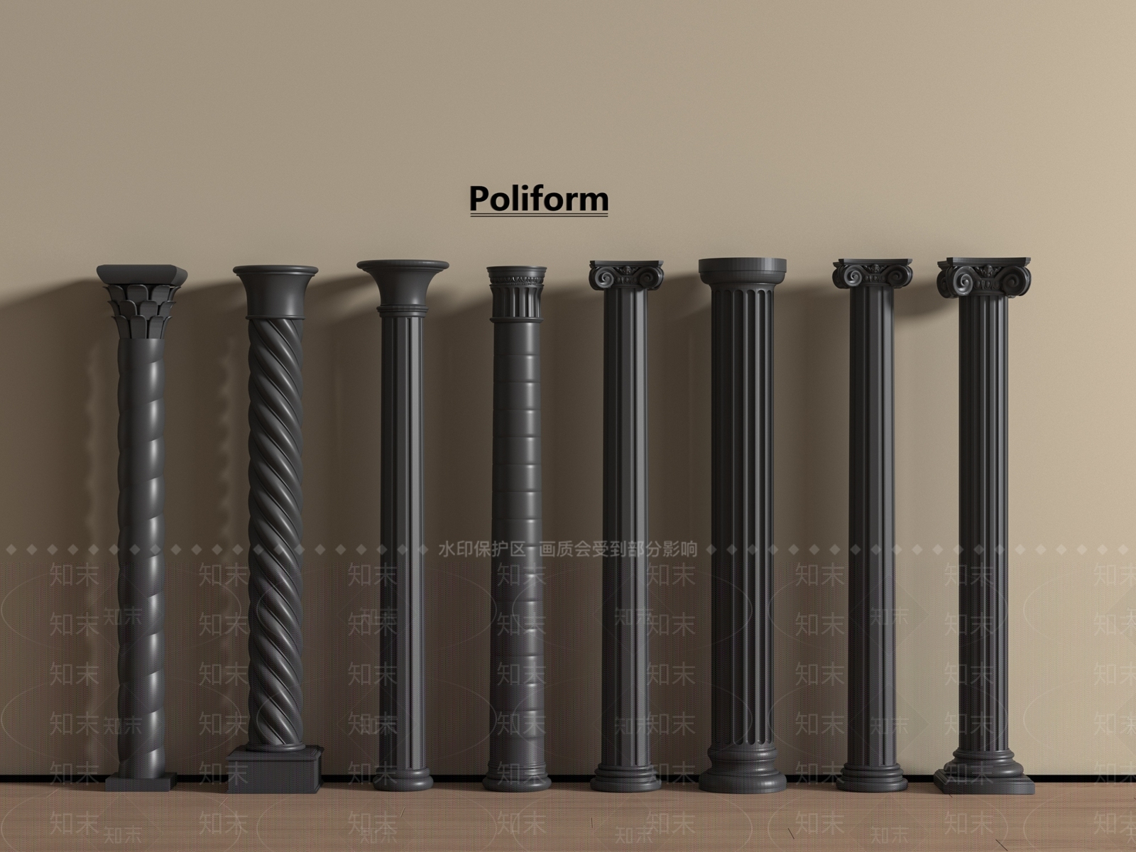法式柱子3D模型下载【ID:1197266767】