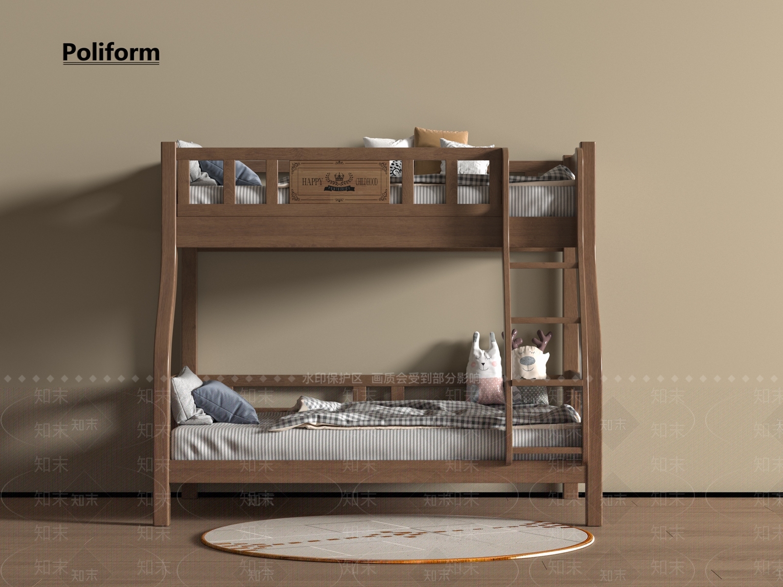 现代上下床3D模型下载【ID:1197268202】