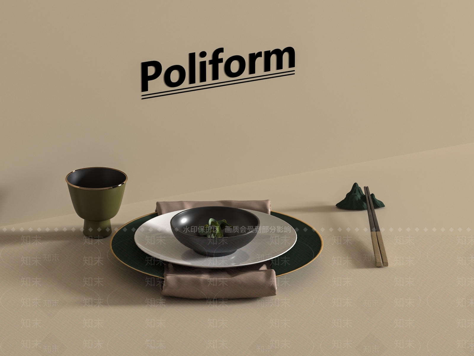 餐具SU模型下载【ID:1197271310】