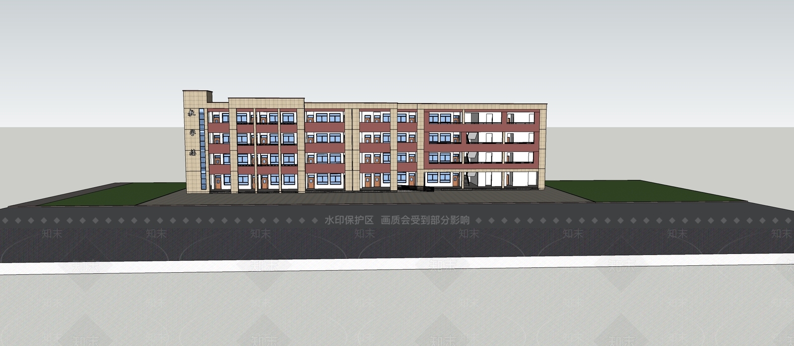 现代学校建筑SU模型下载【ID:1197274450】