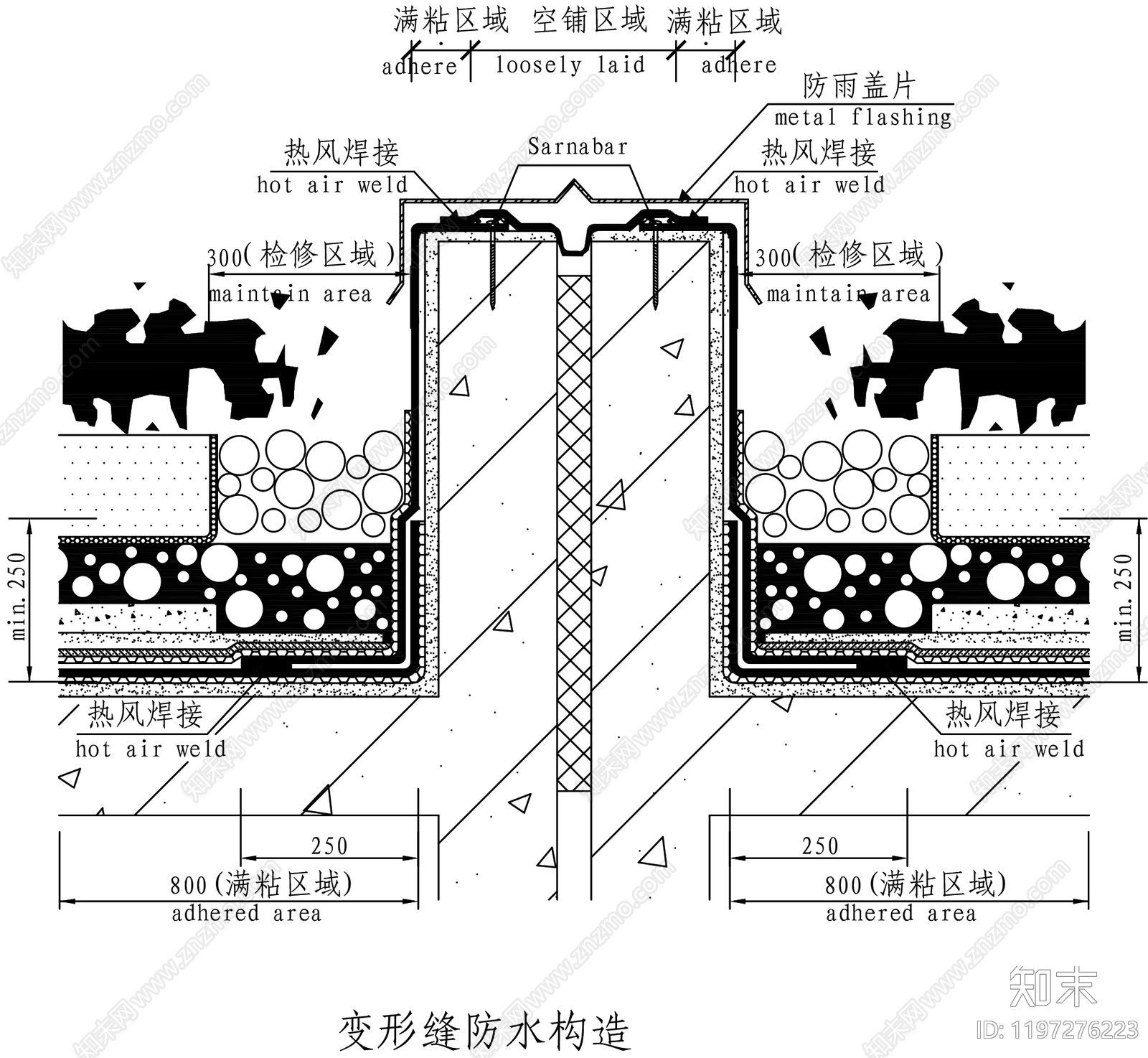 女儿墙节点cad施工图下载【ID:1197276223】