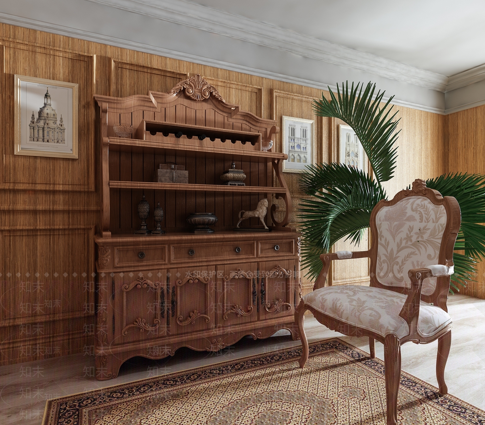 现代欧式玄关柜3D模型下载【ID:1197280733】