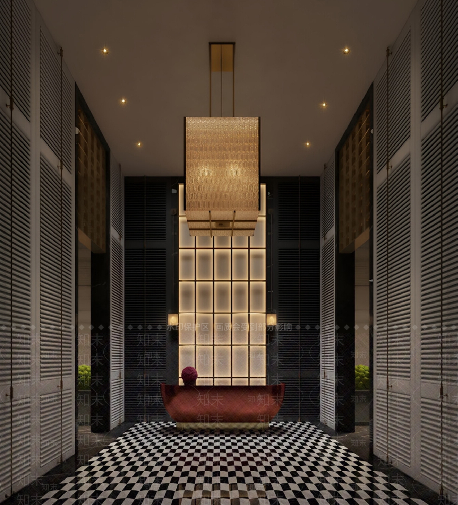 现代酒店大堂SU模型下载【ID:1197284257】