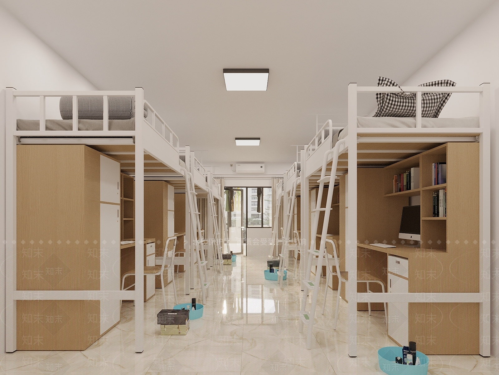 现代原木学生宿舍3D模型下载【ID:1197286191】