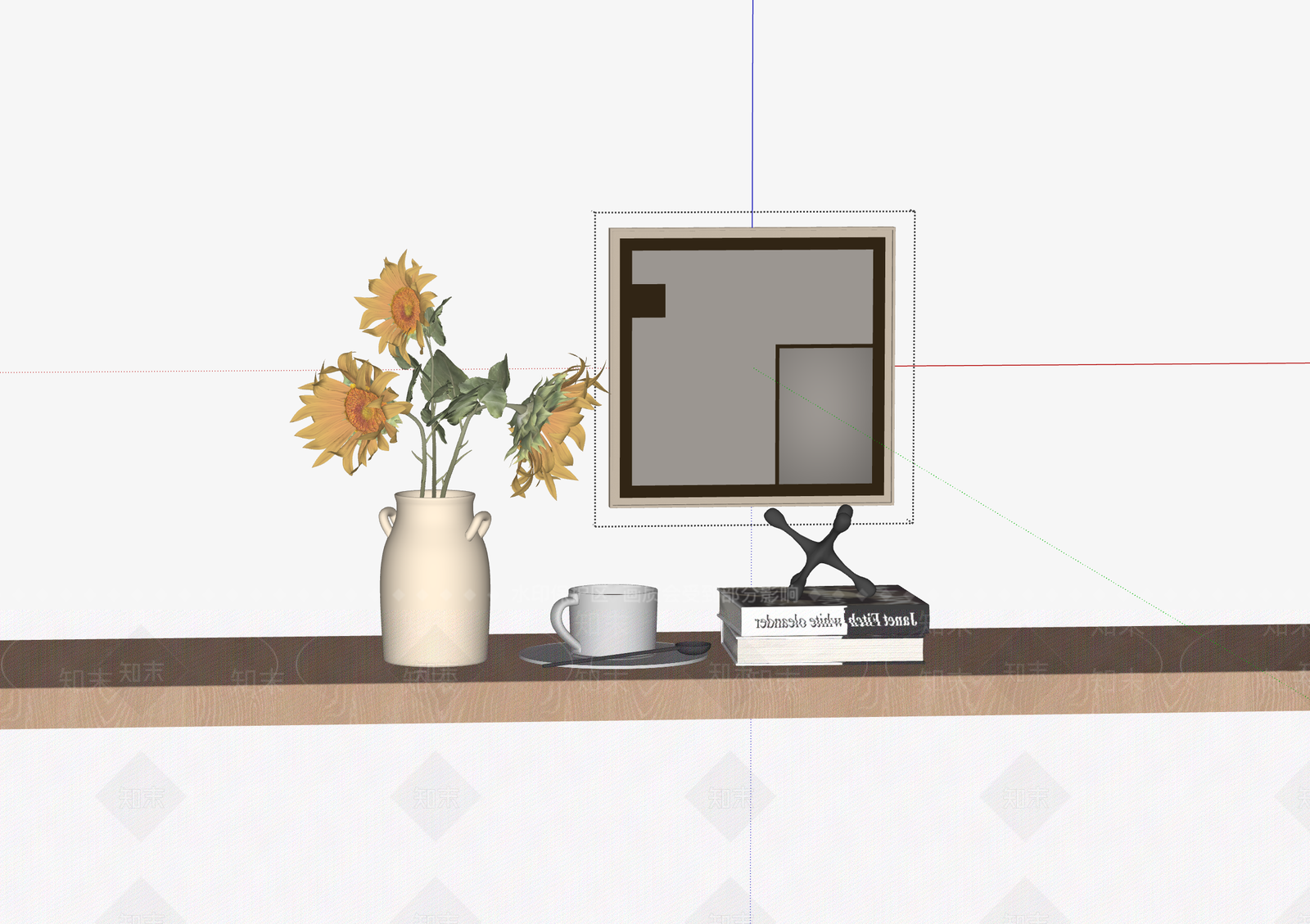 现代摆件组合SU模型下载【ID:1197286917】