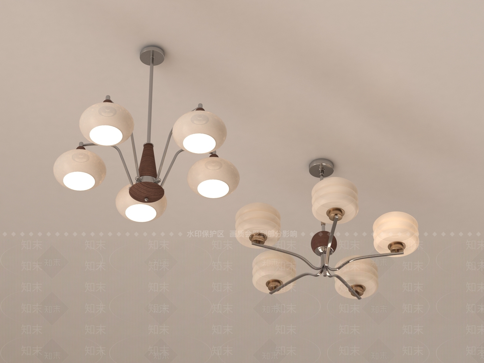 法式吊灯3D模型下载【ID:1197290227】