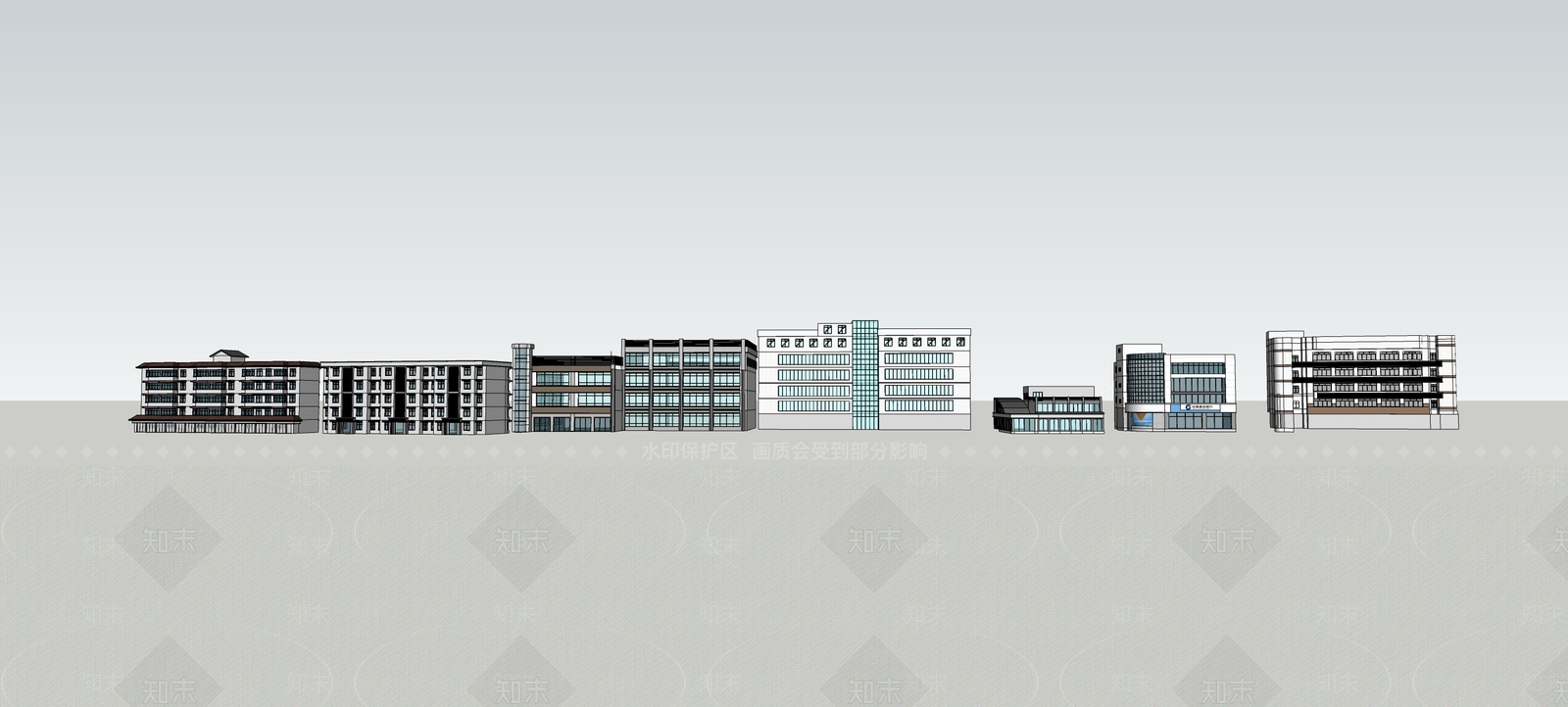 现代小公建SU模型下载【ID:1197292341】