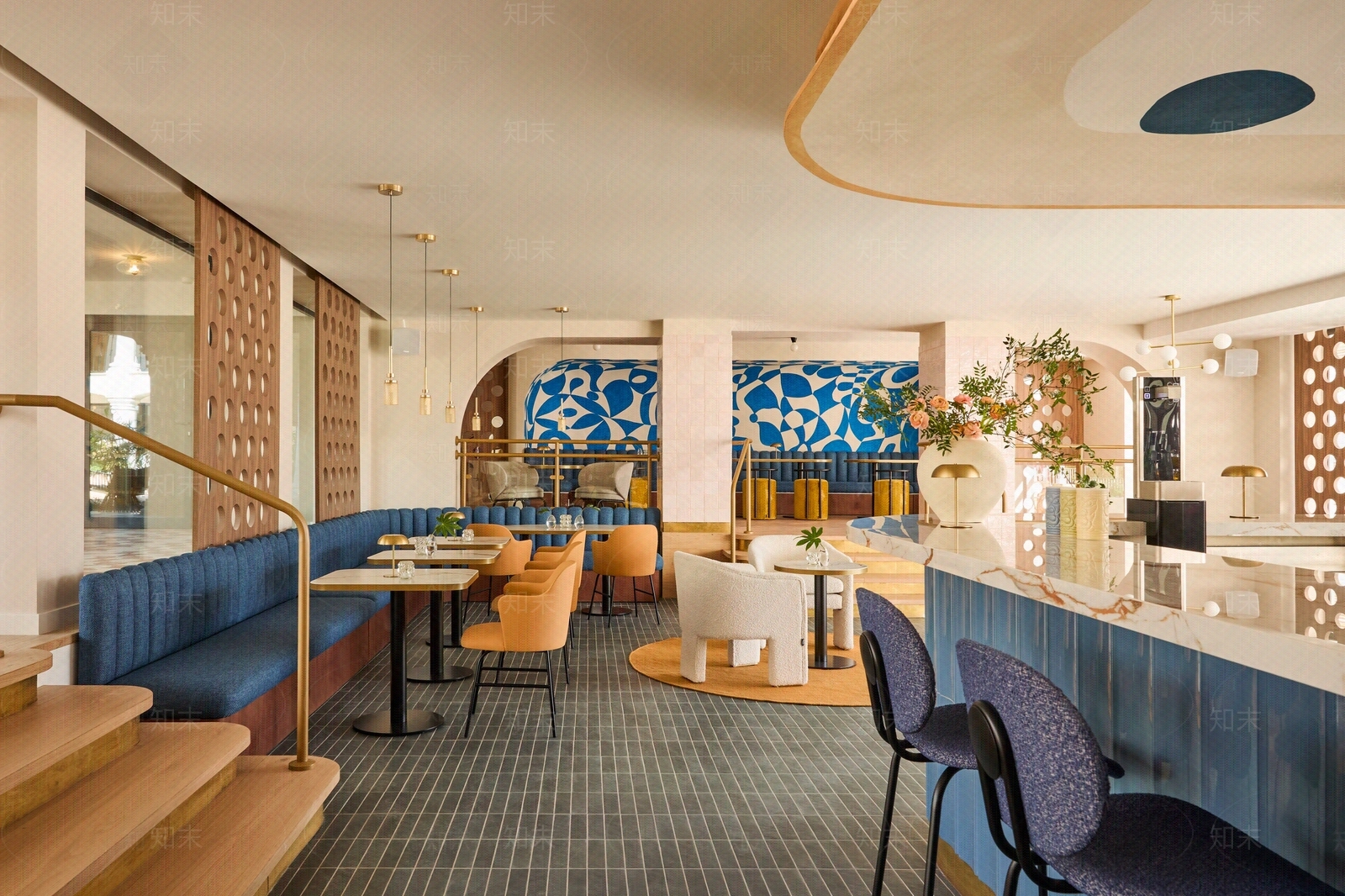 美式法式餐厅贴图下载【ID:1197293343】