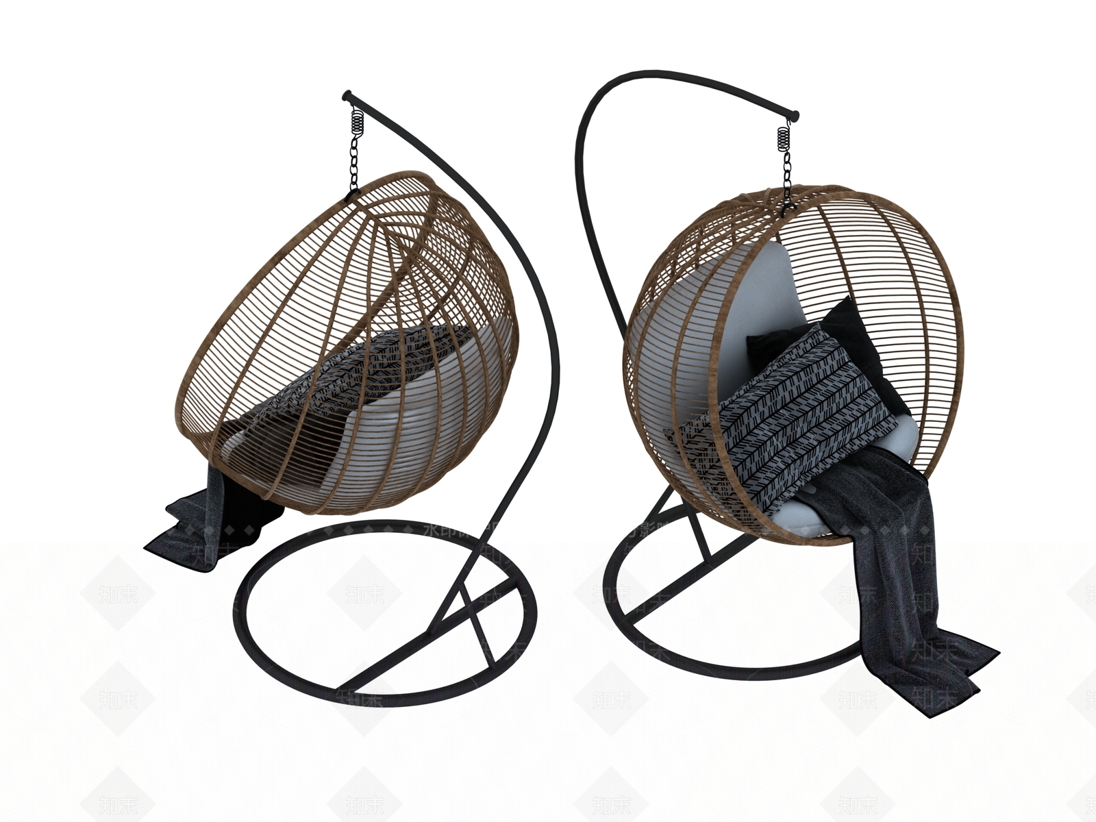 现代新中式吊椅3D模型下载【ID:1197295870】