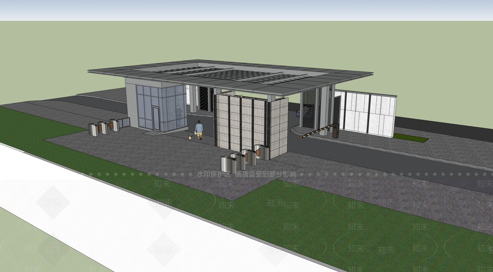 新中式小公建SU模型下载【ID:1197309951】