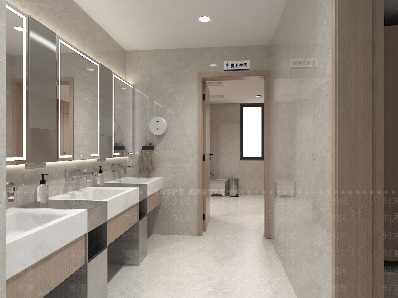 现代公共卫生间SU模型下载【ID:1197321187】