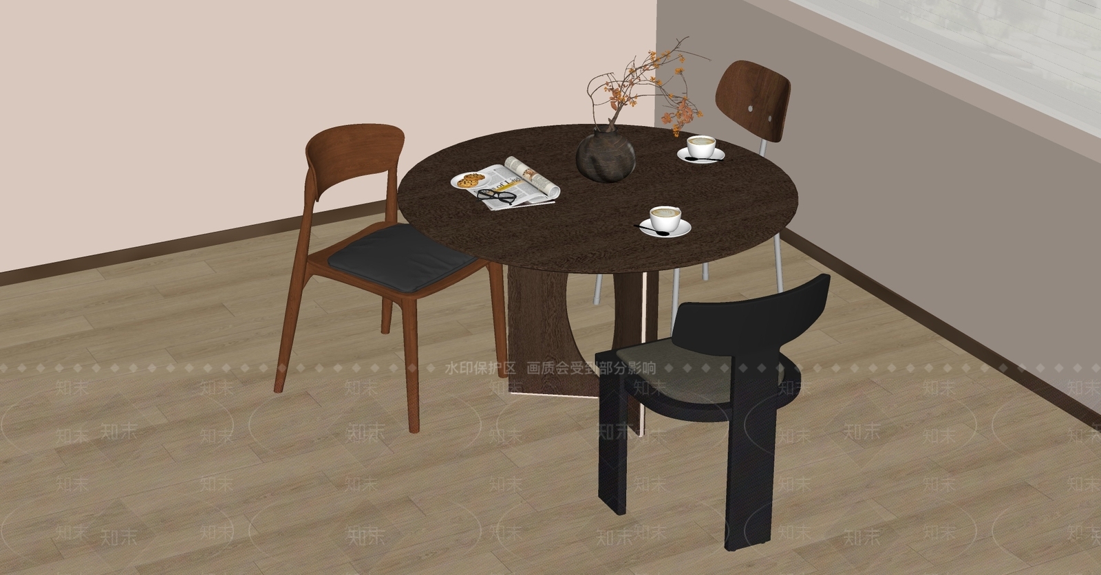 中古餐桌椅SU模型下载【ID:1197322000】