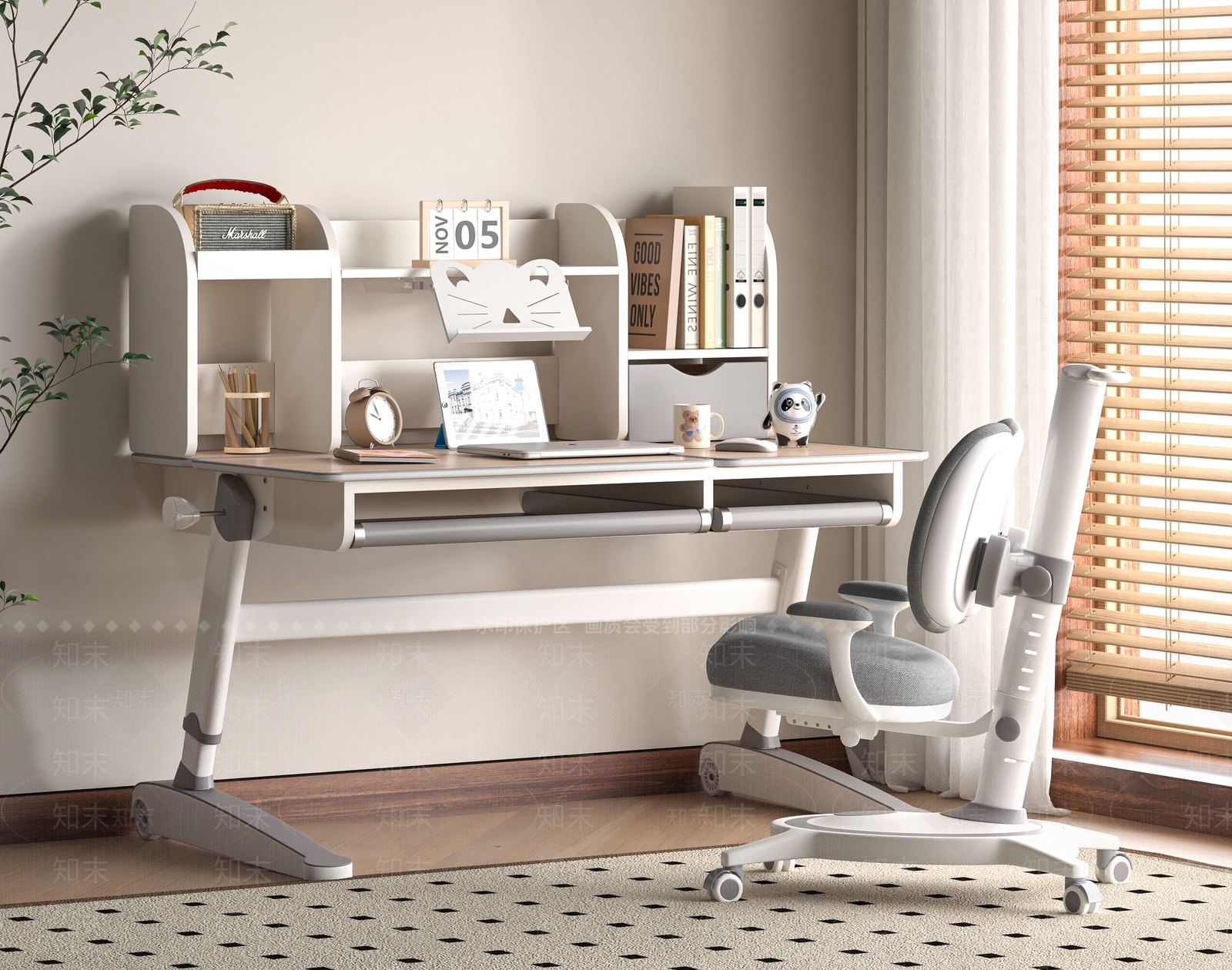 现代儿童桌椅3D模型下载【ID:1197324273】