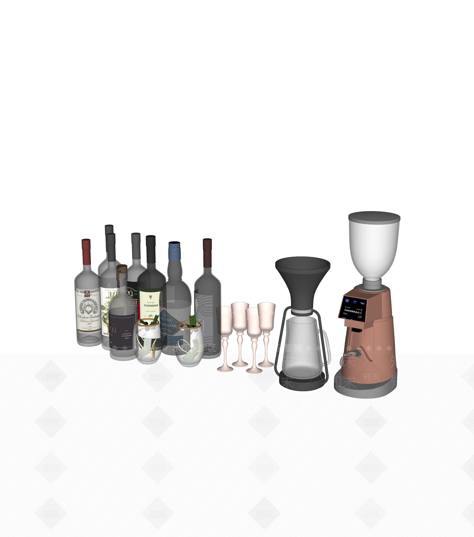 酒具SU模型下载【ID:1197327238】