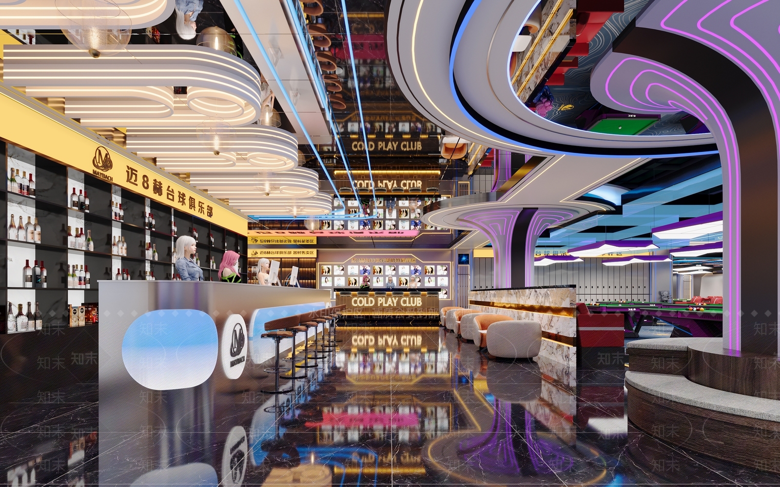 现代台球室3D模型下载【ID:1197328843】