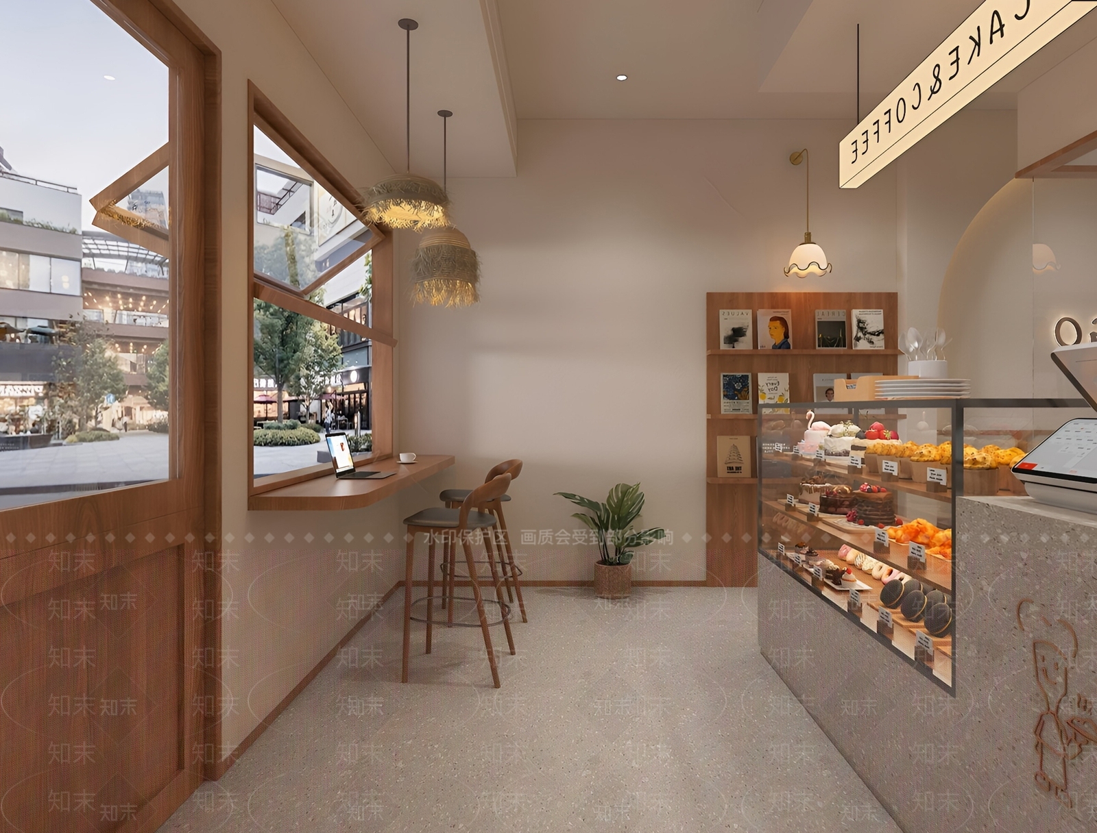 现代新中式甜品面包店SU模型下载【ID:1197328315】