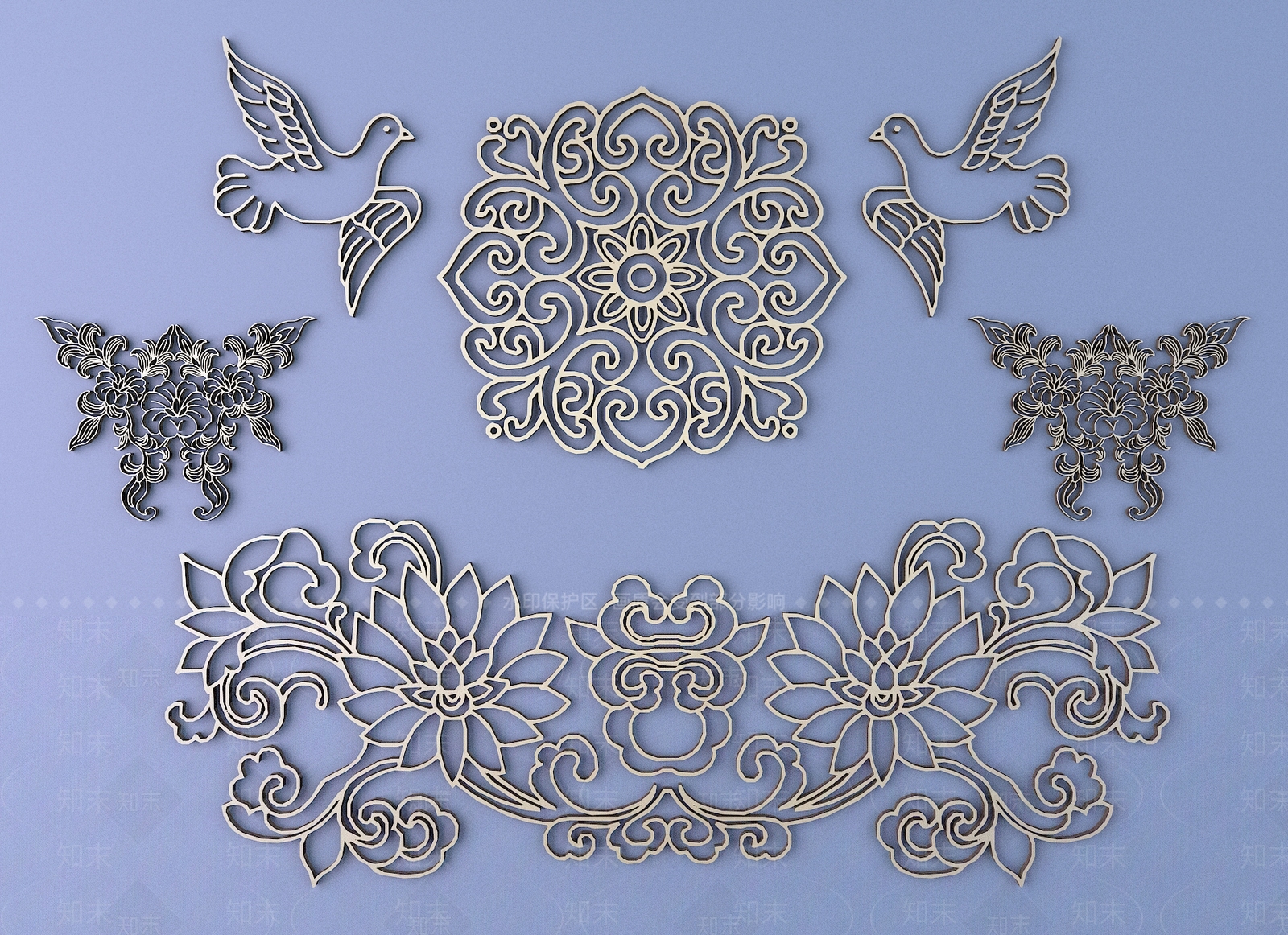 新中式中式雕花3D模型下载【ID:1197336455】