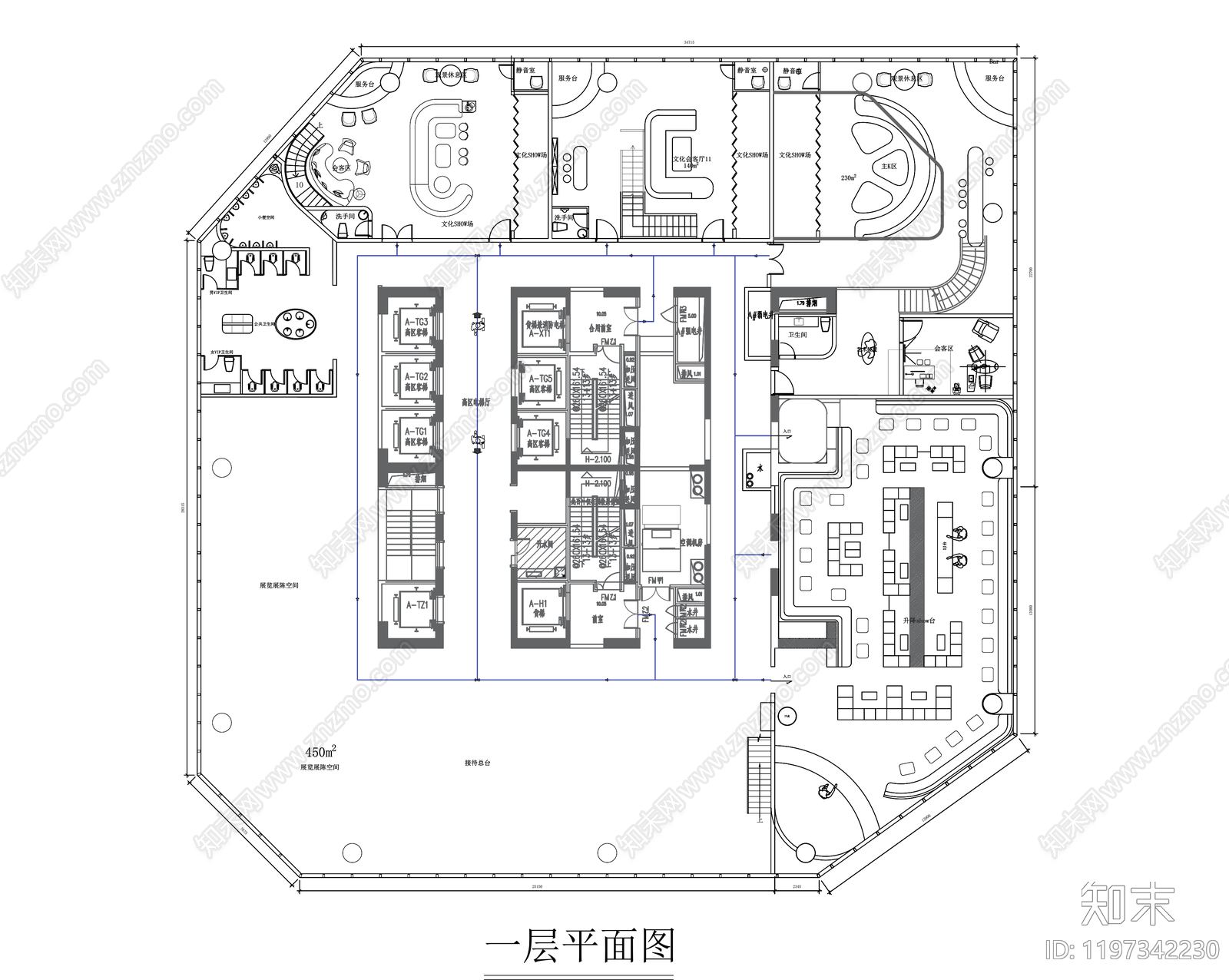 现代工业酒吧施工图下载【ID:1197342230】