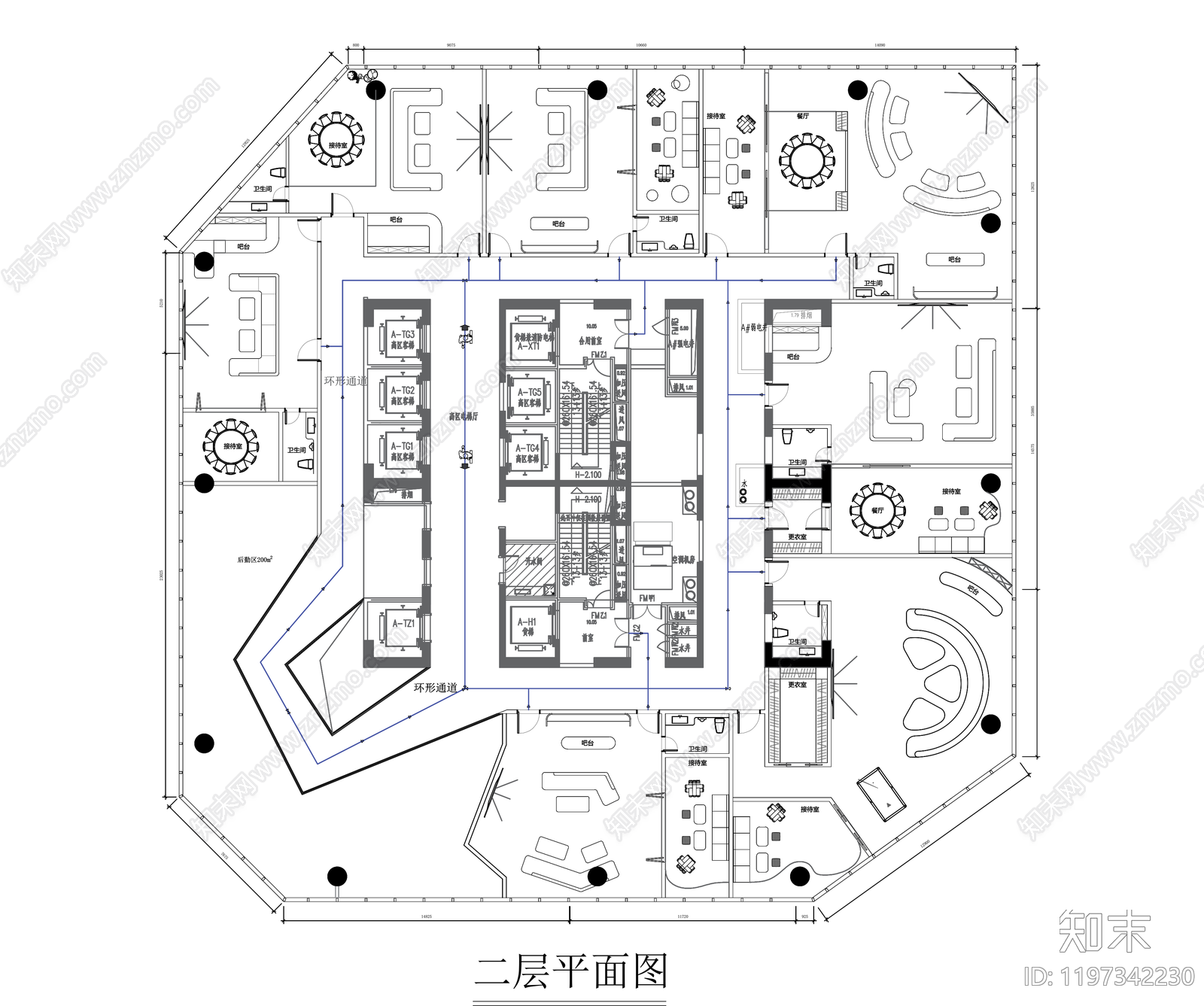 现代工业酒吧cad施工图下载【ID:1197342230】