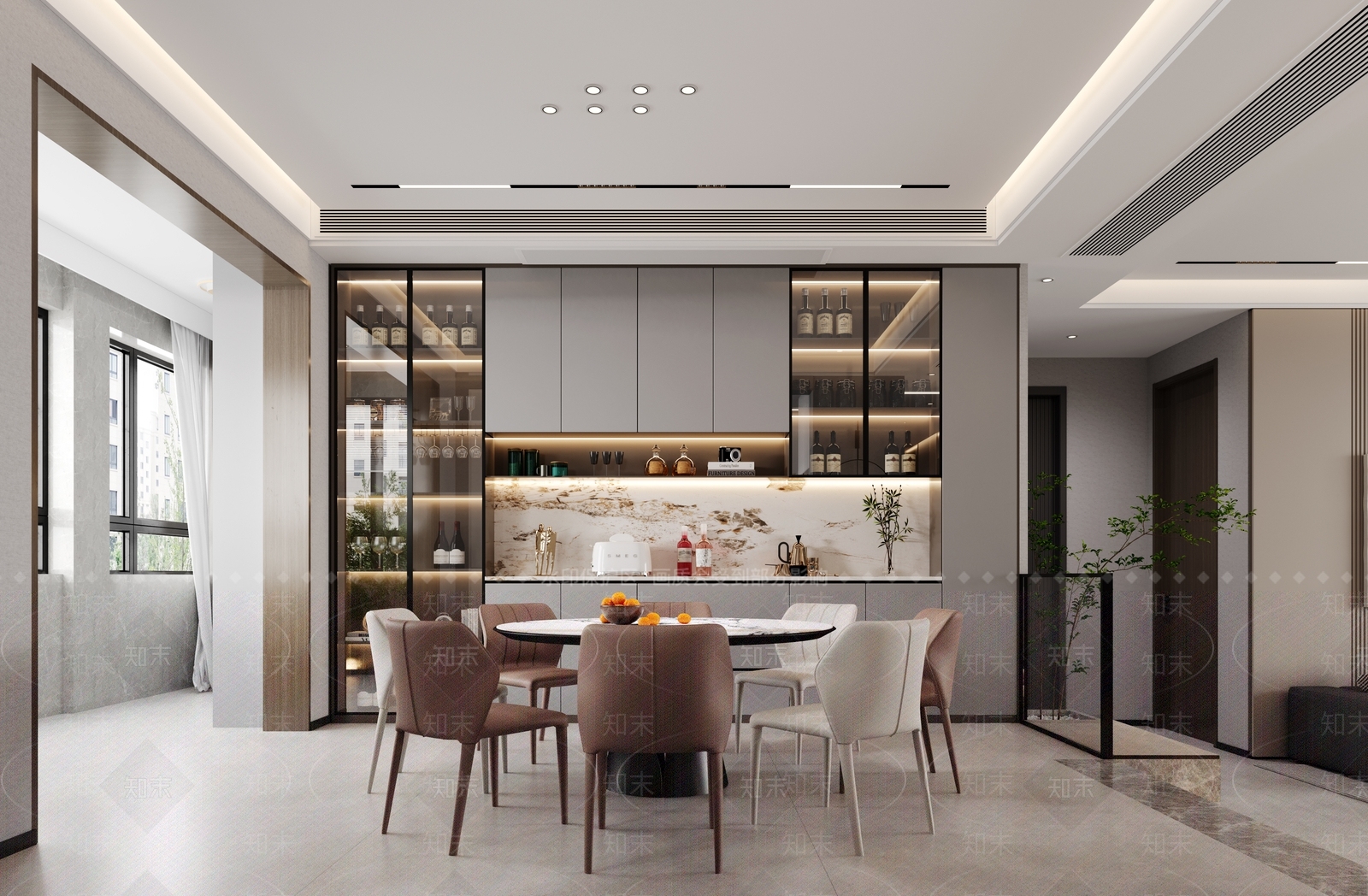 现代客餐厅3D模型下载【ID:1215156576】