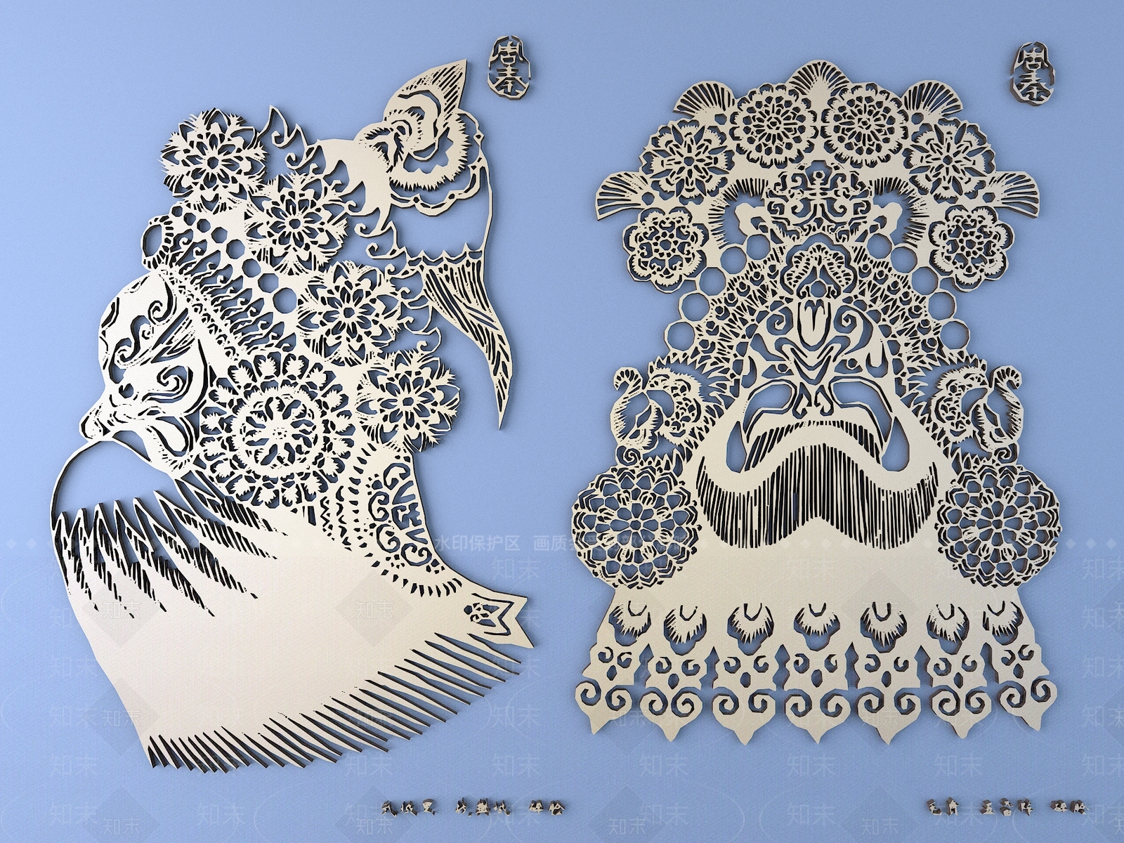 中式雕花3D模型下载【ID:1197342959】