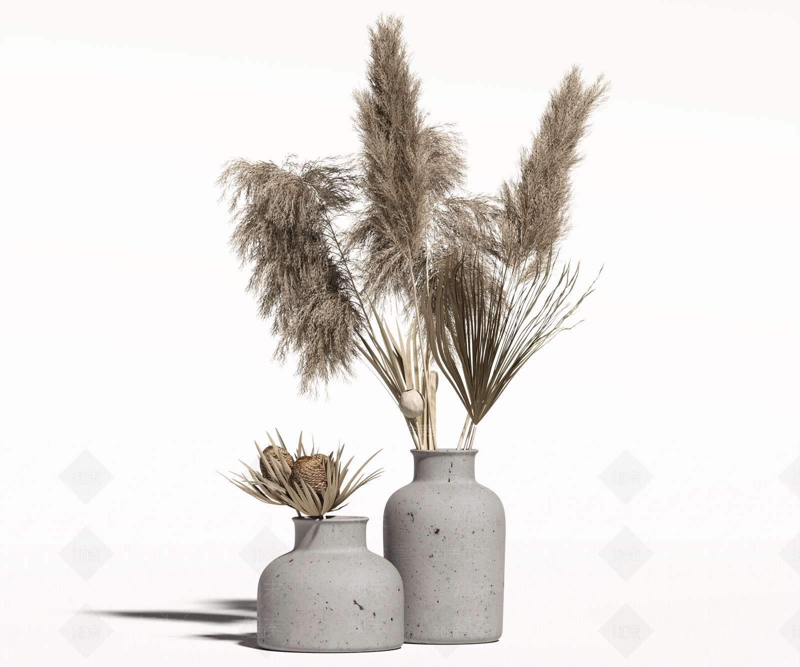 奶油侘寂花艺3D模型下载【ID:1197343172】