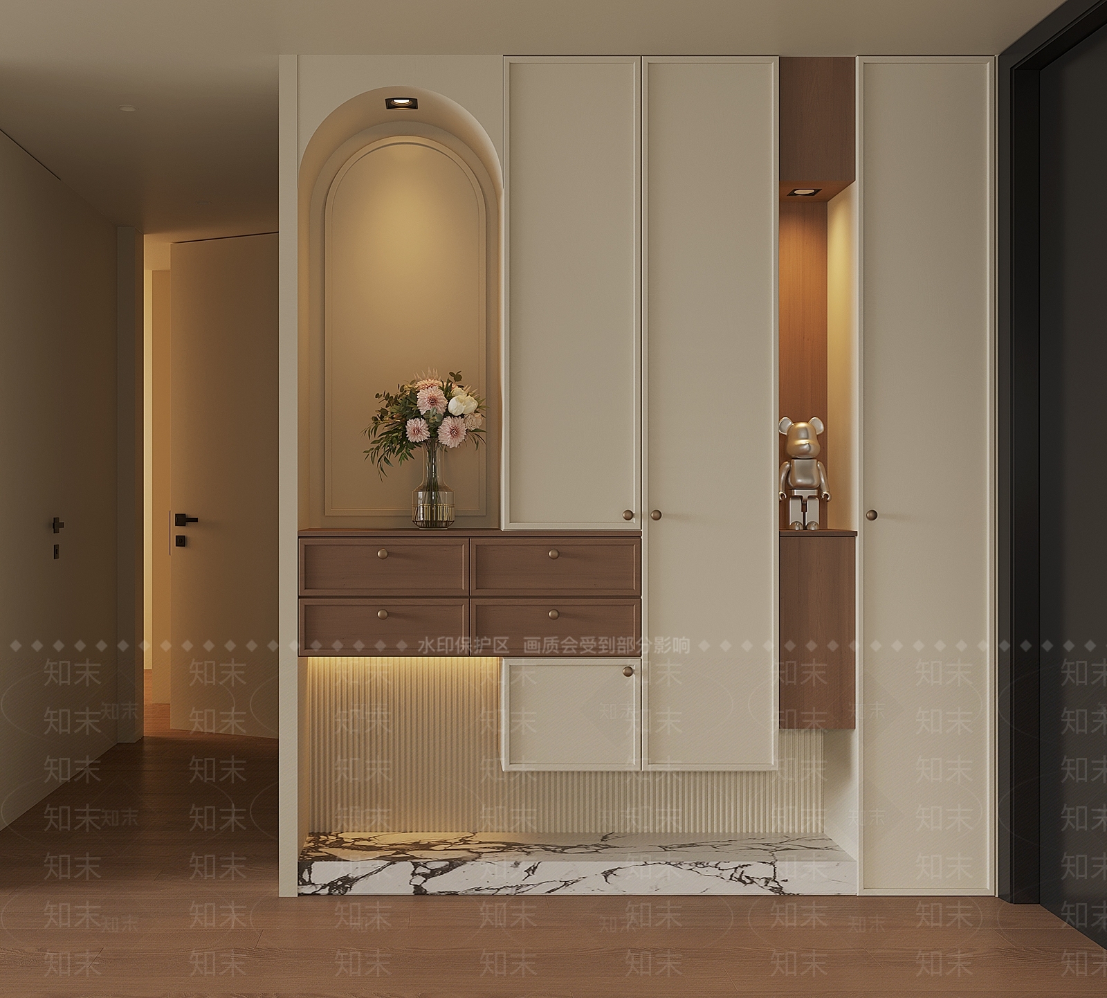 现代鞋柜SU模型下载【ID:1197343954】