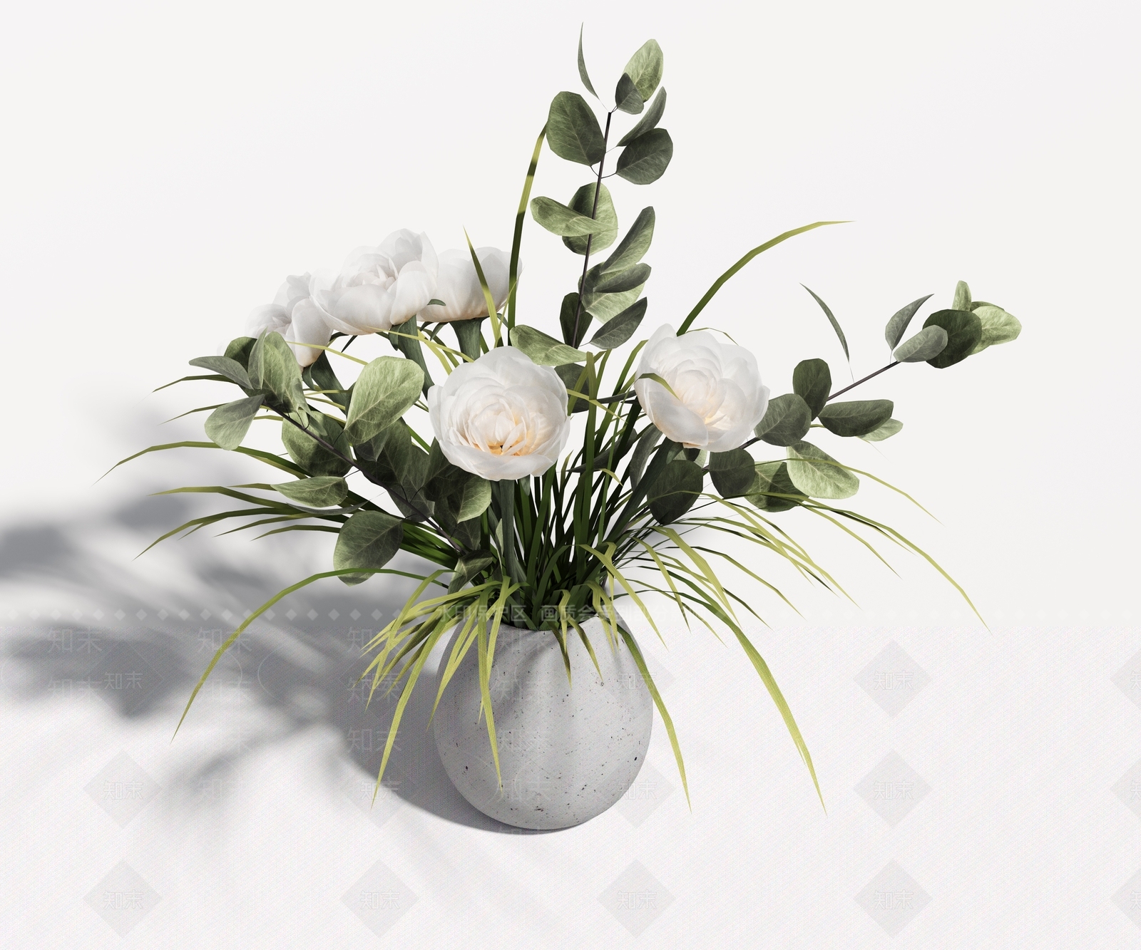 现代极简花艺3D模型下载【ID:1197344436】