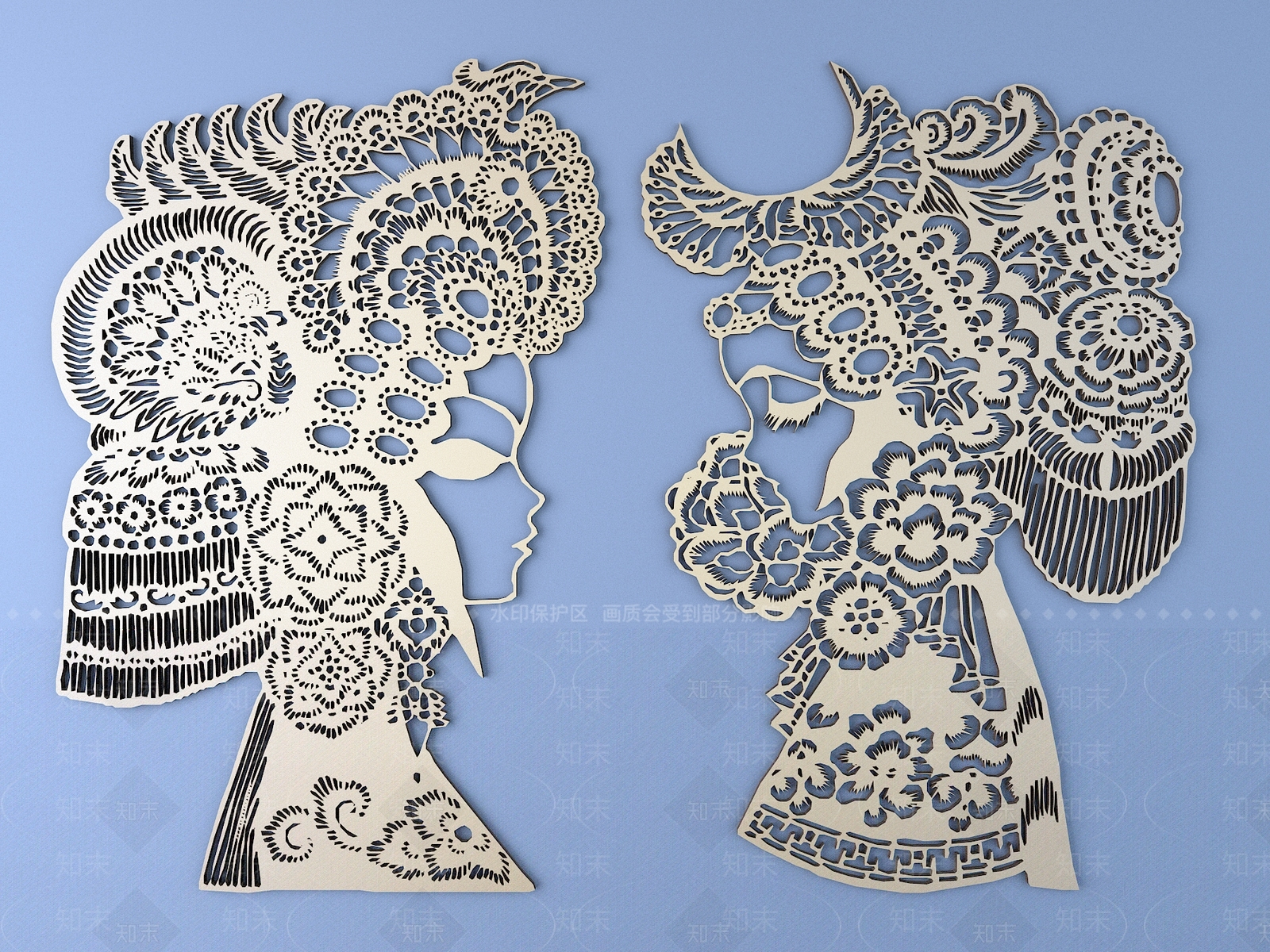 新中式中式雕花3D模型下载【ID:1197345216】