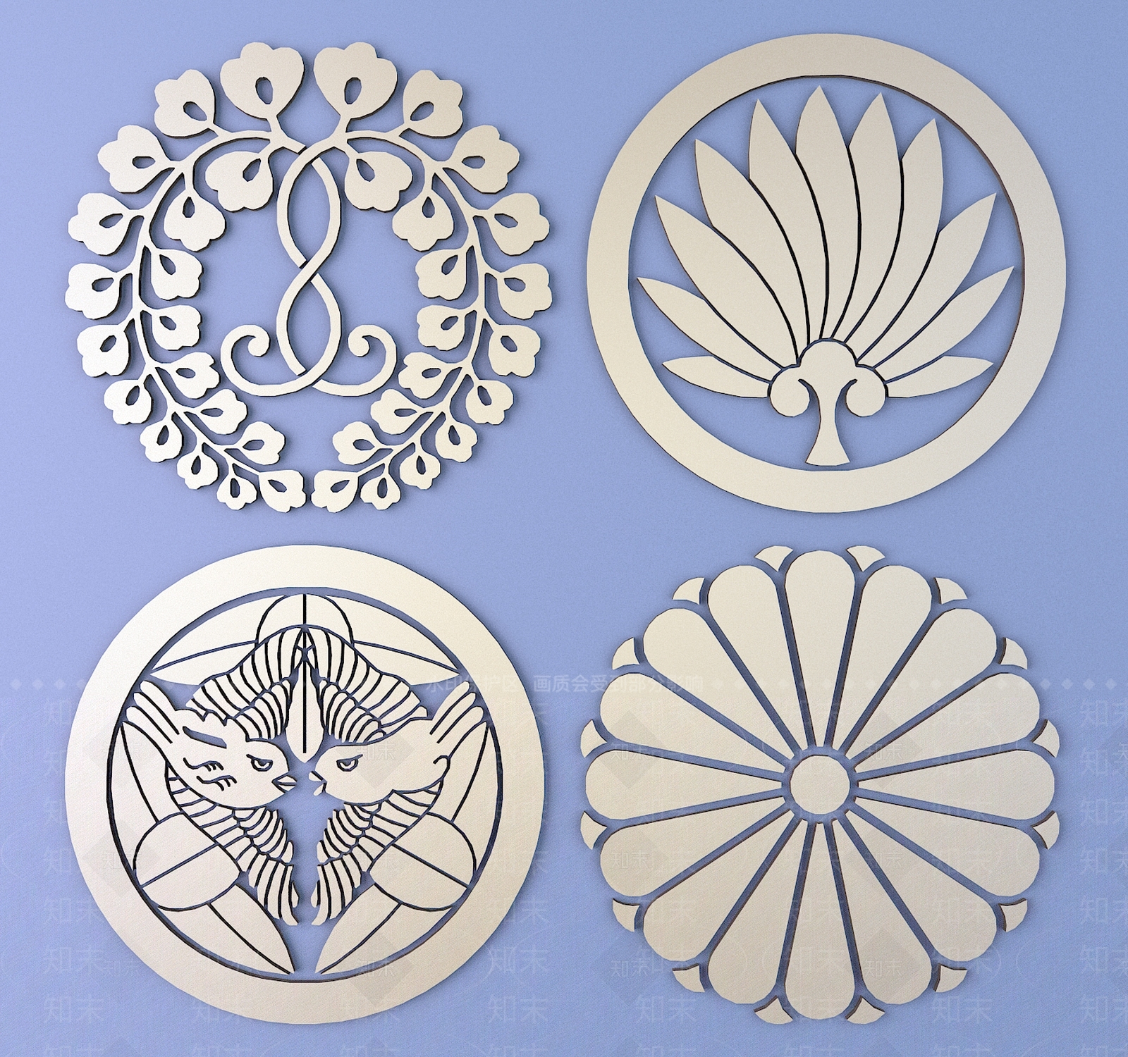 中式日式雕花3D模型下载【ID:1197346104】