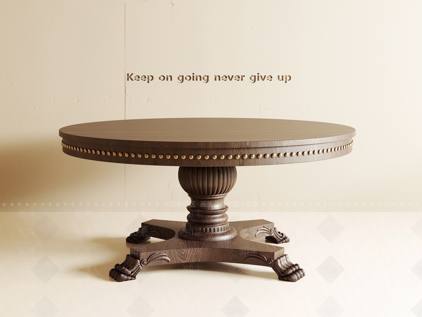 美式复古餐桌SU模型下载【ID:1197346361】