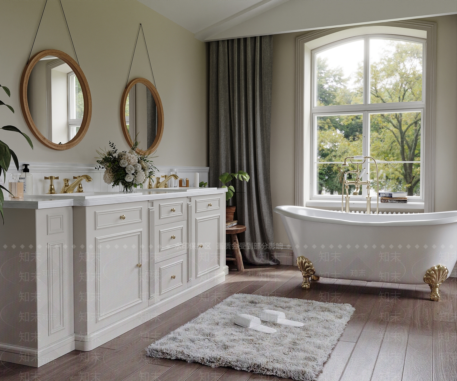 美式法式卫生间3D模型下载【ID:1197348396】