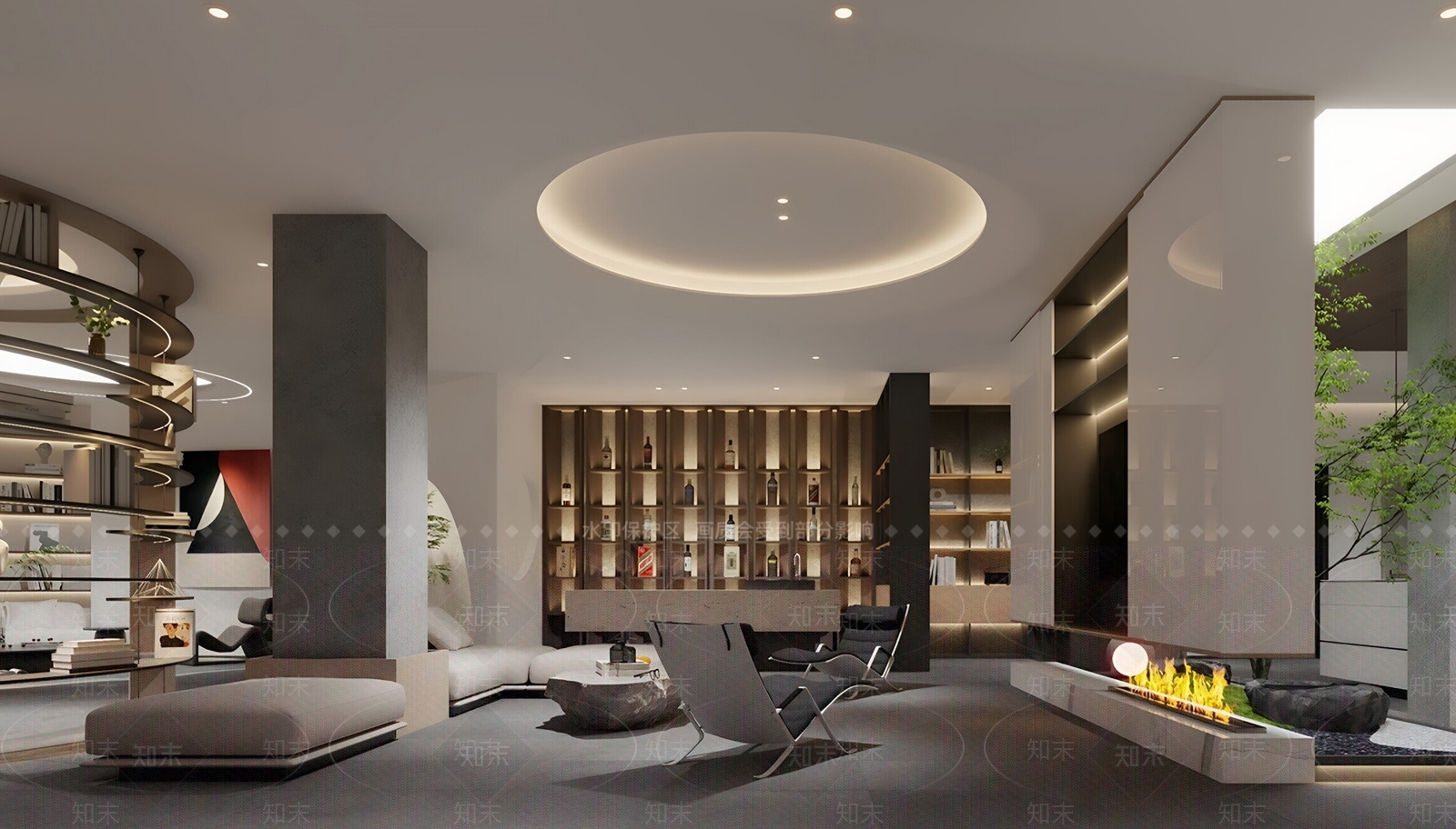 现代原木家具展厅SU模型下载【ID:1197350379】