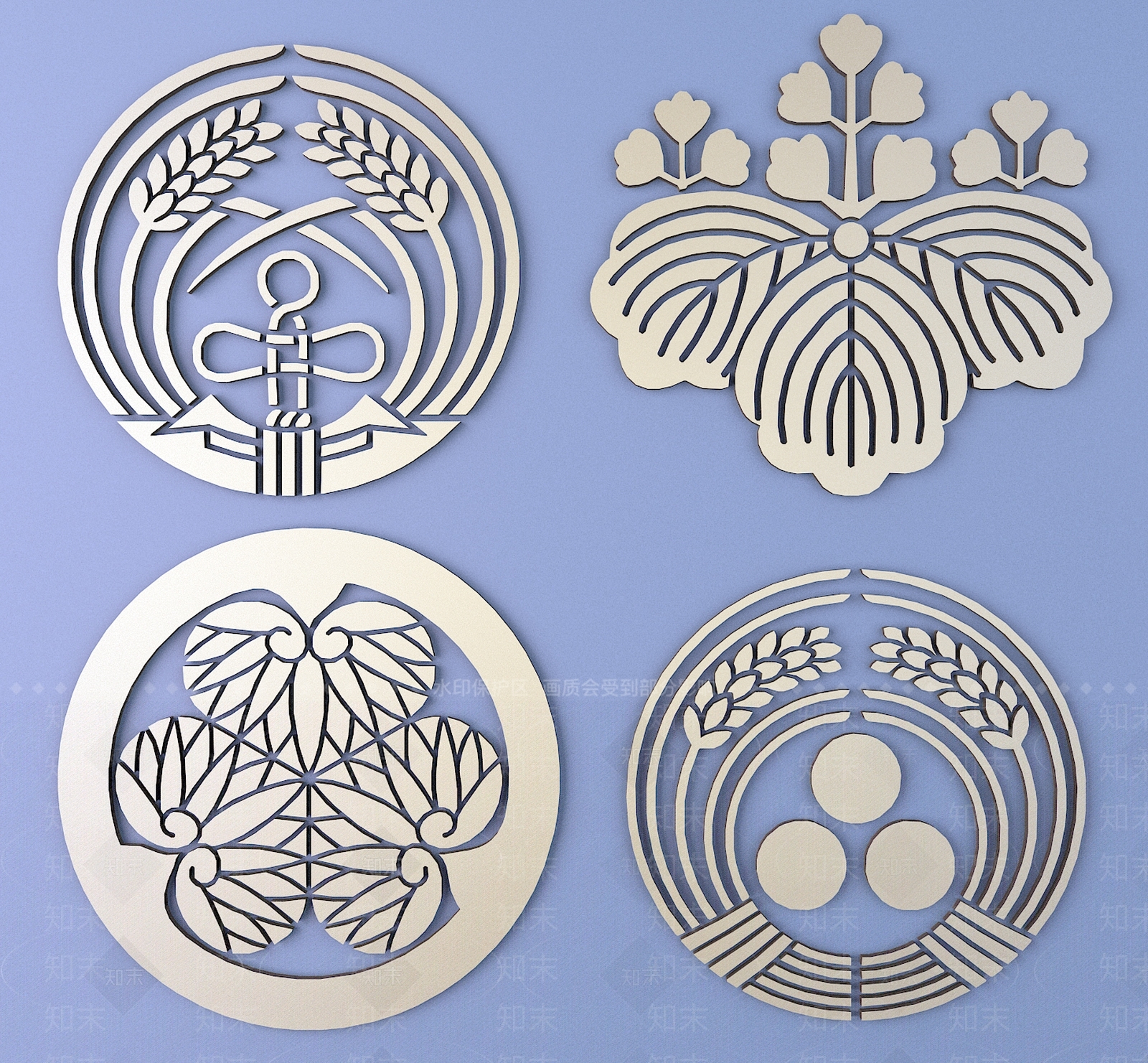 中式日式雕花3D模型下载【ID:1197351440】