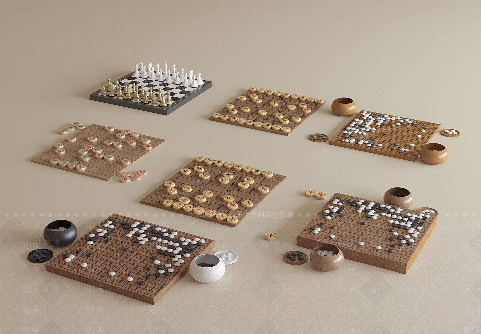 现代棋牌室3D模型下载【ID:1197351984】