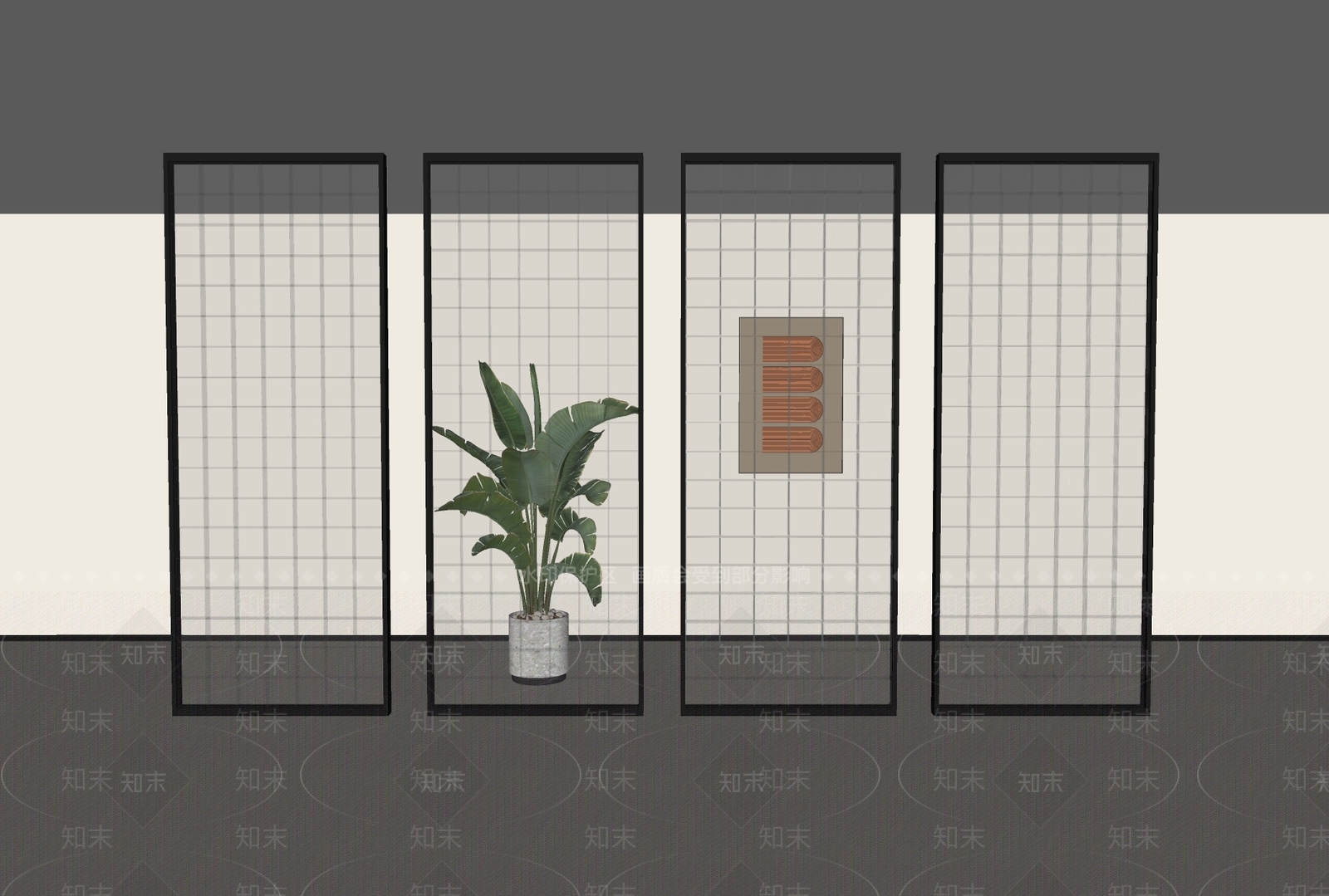 现代隔断SU模型下载【ID:1197353203】