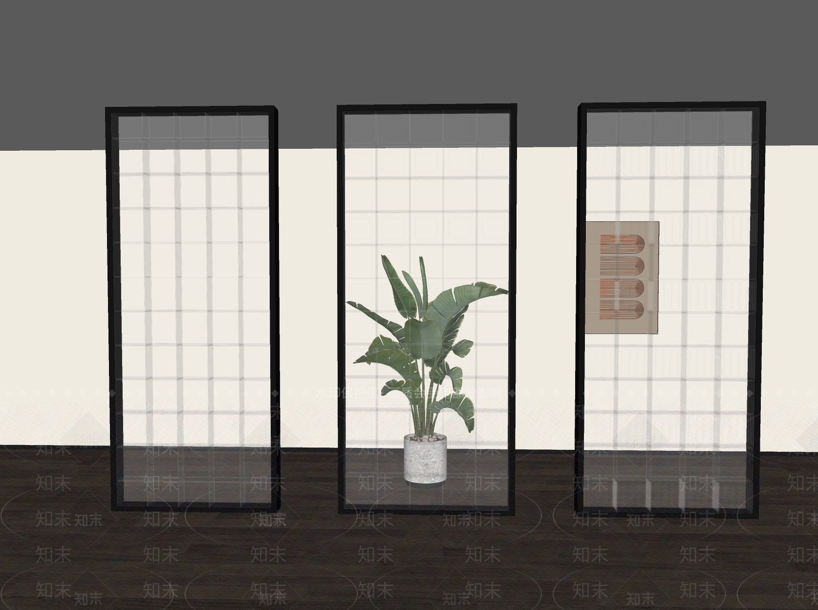 现代隔断SU模型下载【ID:1197353107】