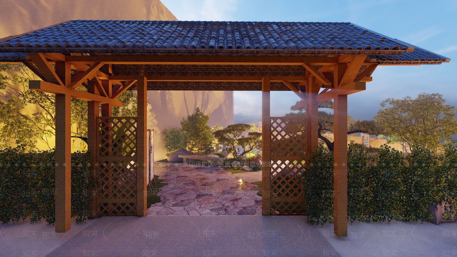 现代乡村庭院SU模型下载【ID:1197358561】