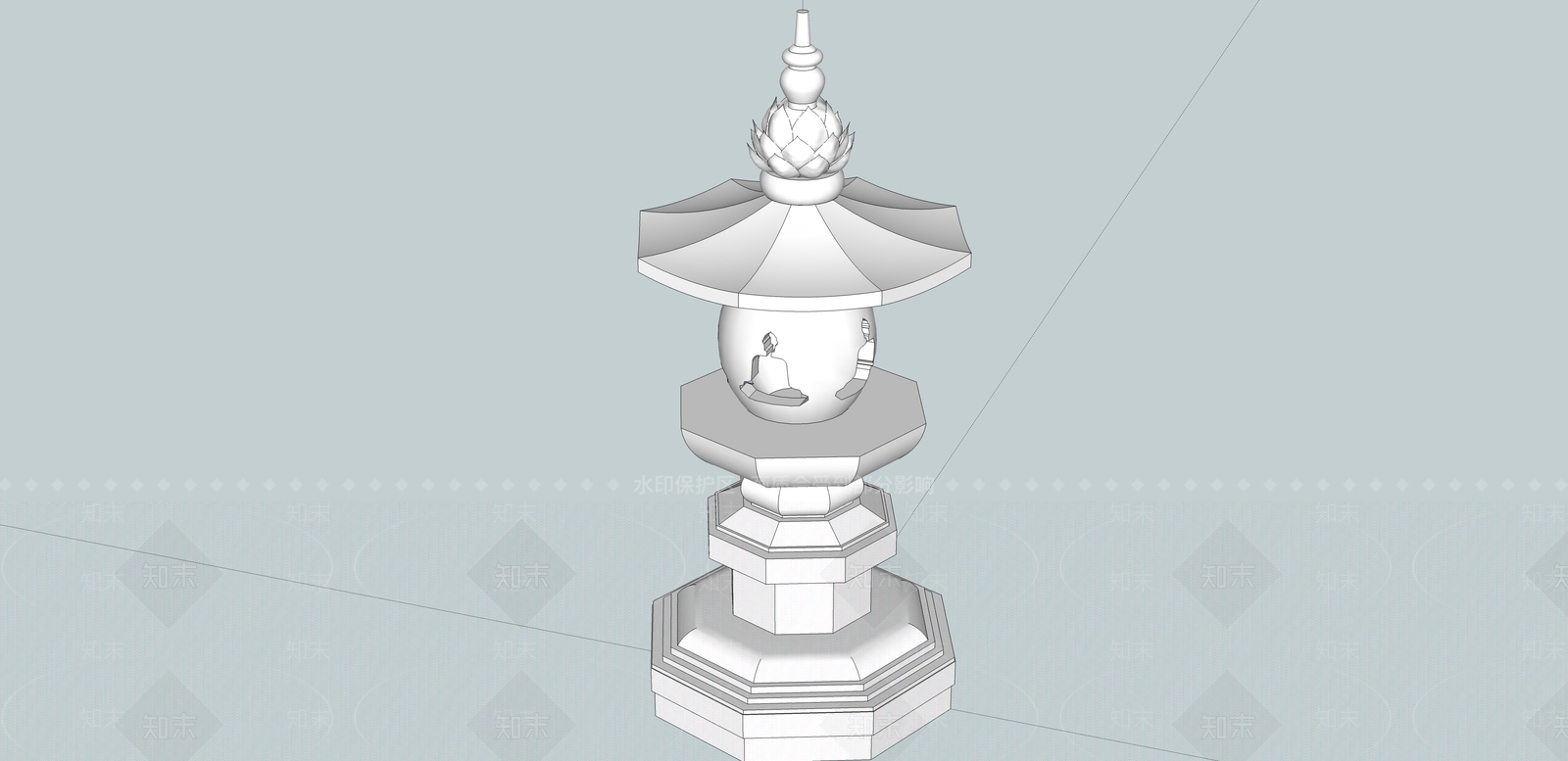 中式古建筑SU模型下载【ID:1197359432】