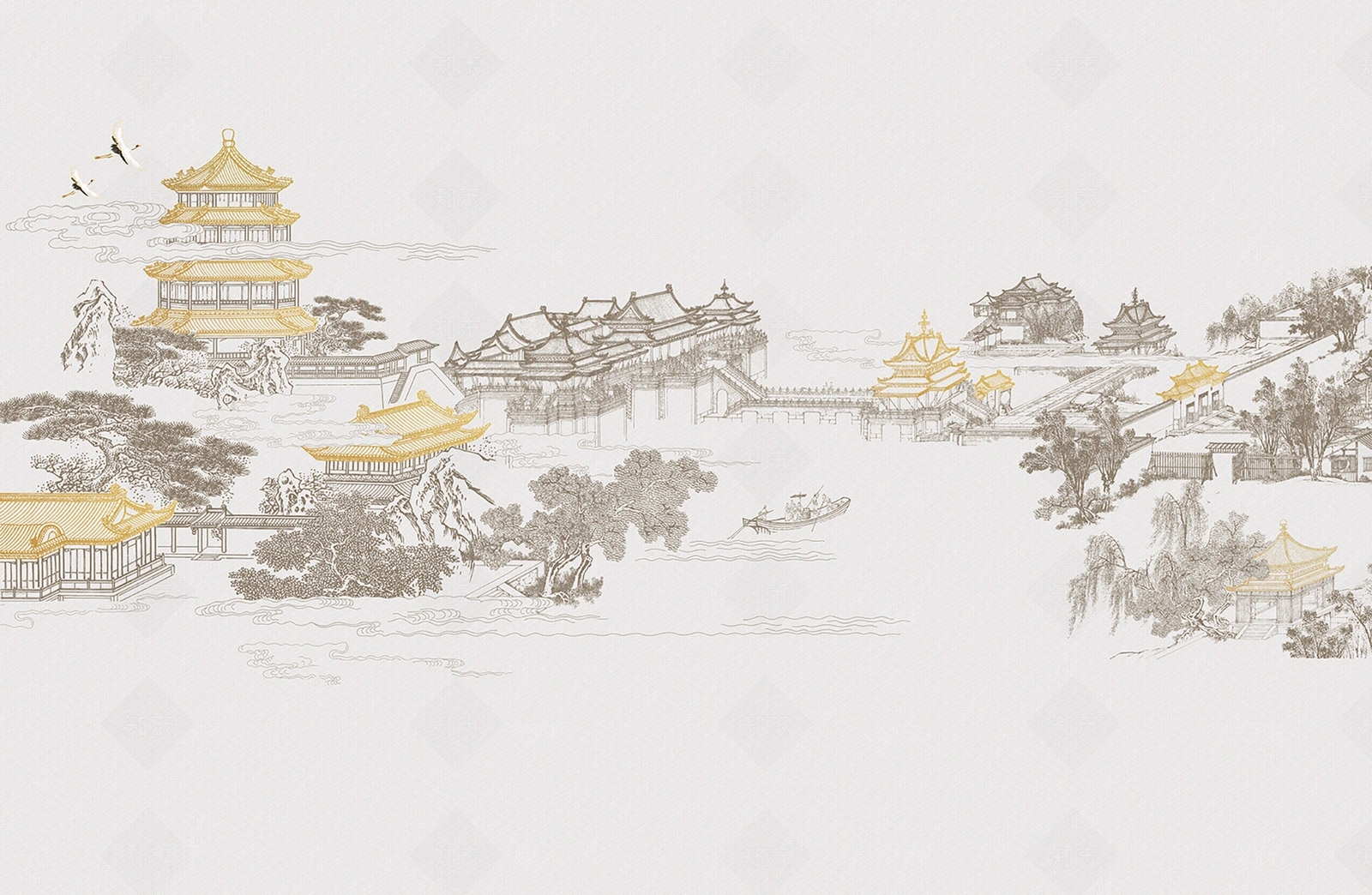 新中式中式硬包贴图下载【ID:1197360002】