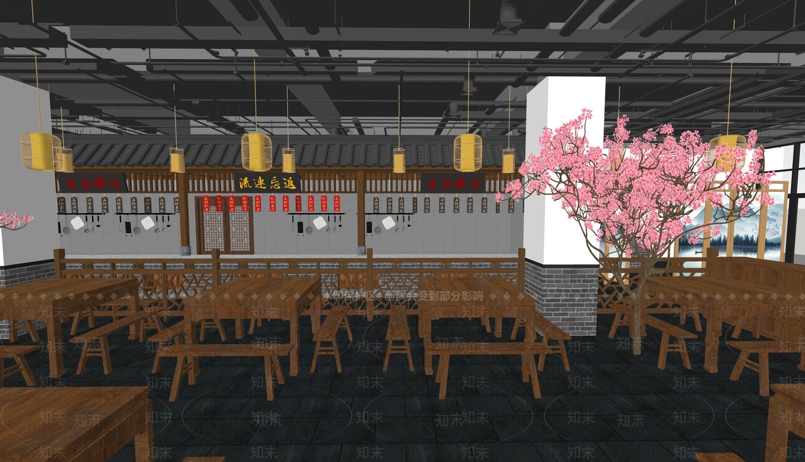 中式中餐厅SU模型下载【ID:1197362519】