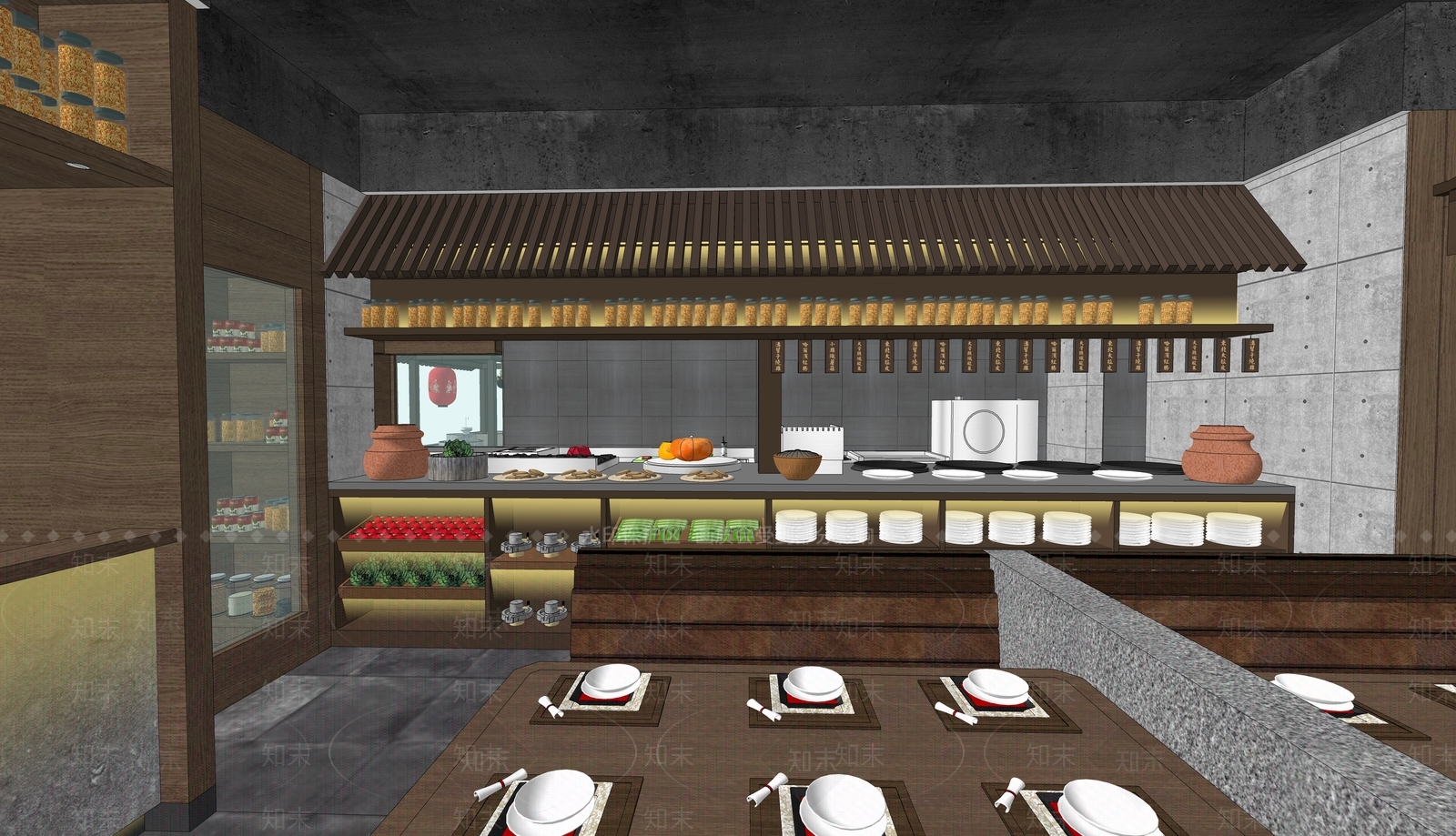 中式面馆SU模型下载【ID:1197363089】