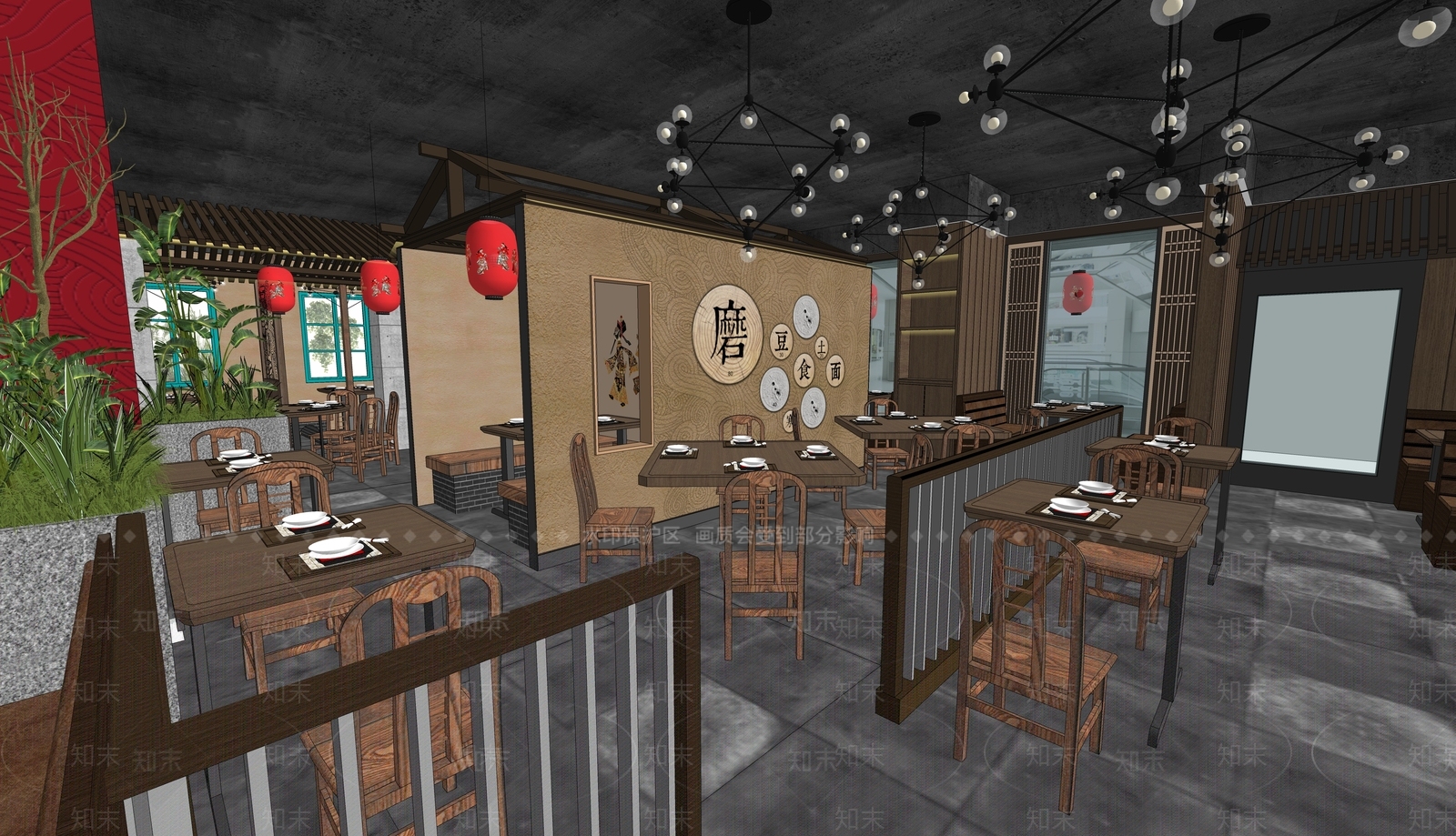 中式面馆SU模型下载【ID:1197363089】