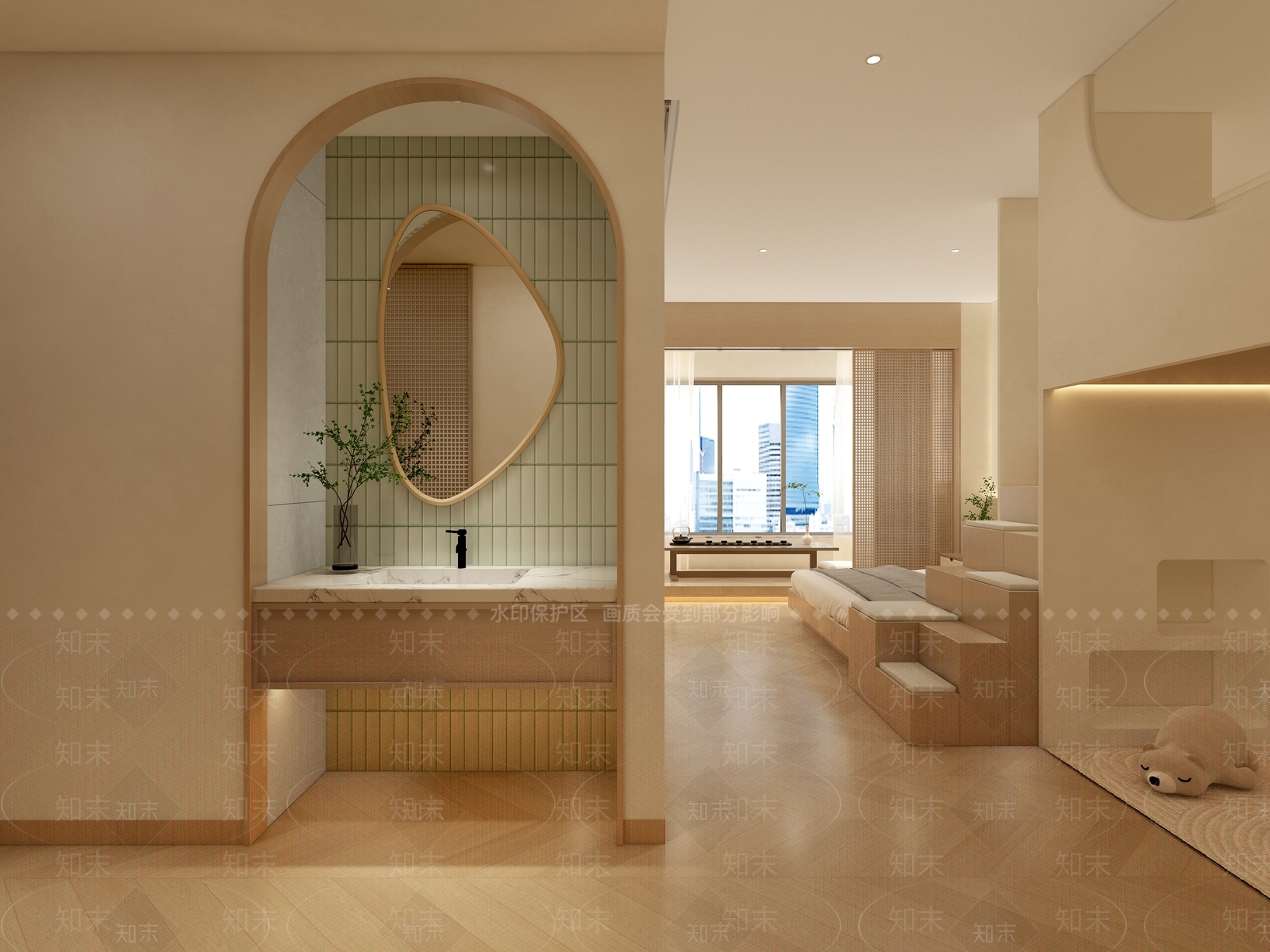 侘寂原木民宿3D模型下载【ID:1197365217】