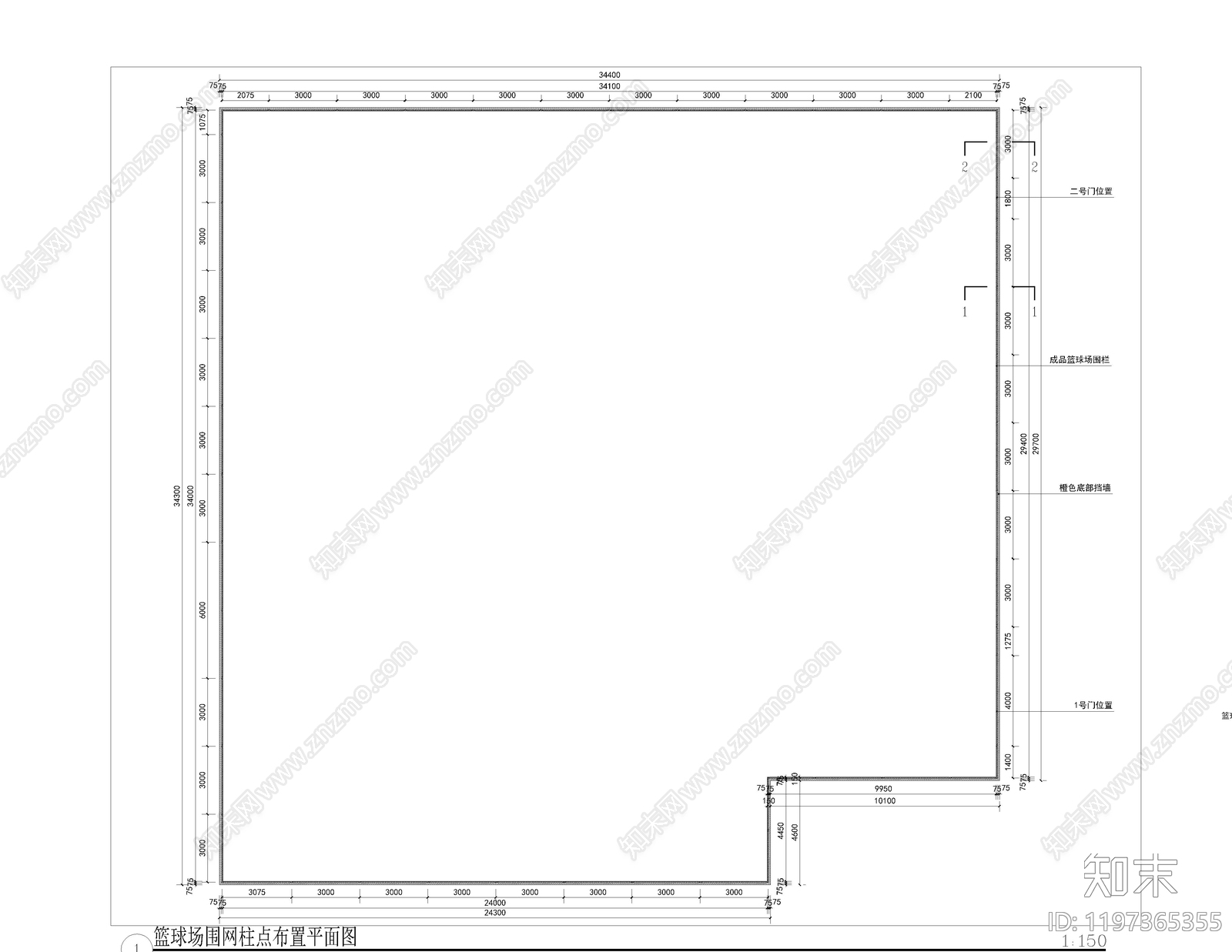 体育公园cad施工图下载【ID:1197365355】