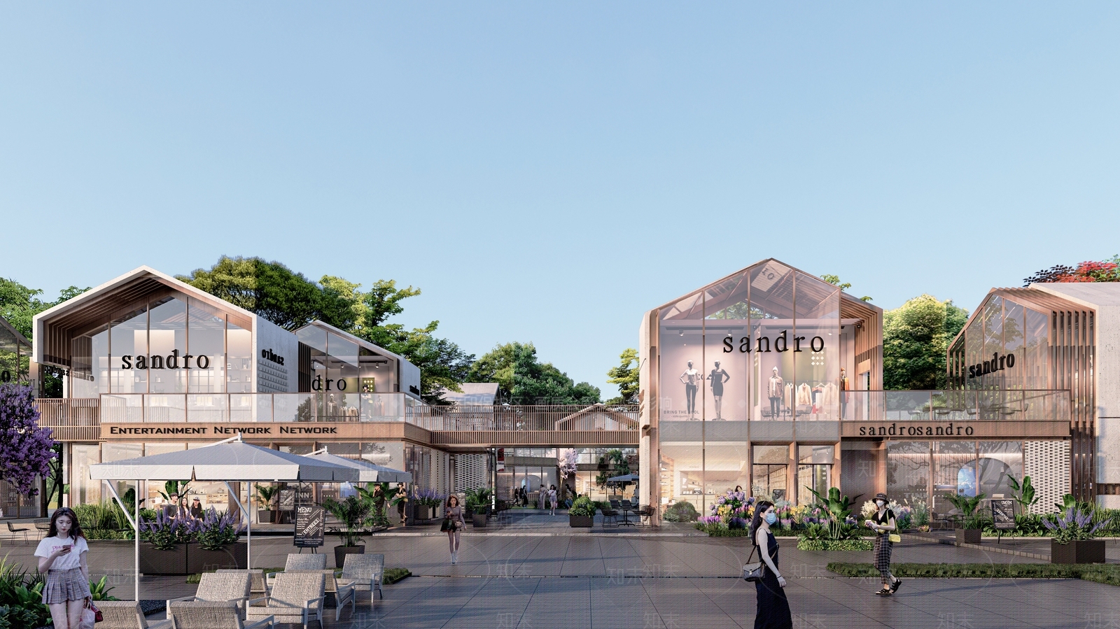 现代商业街SU模型下载【ID:1197367372】