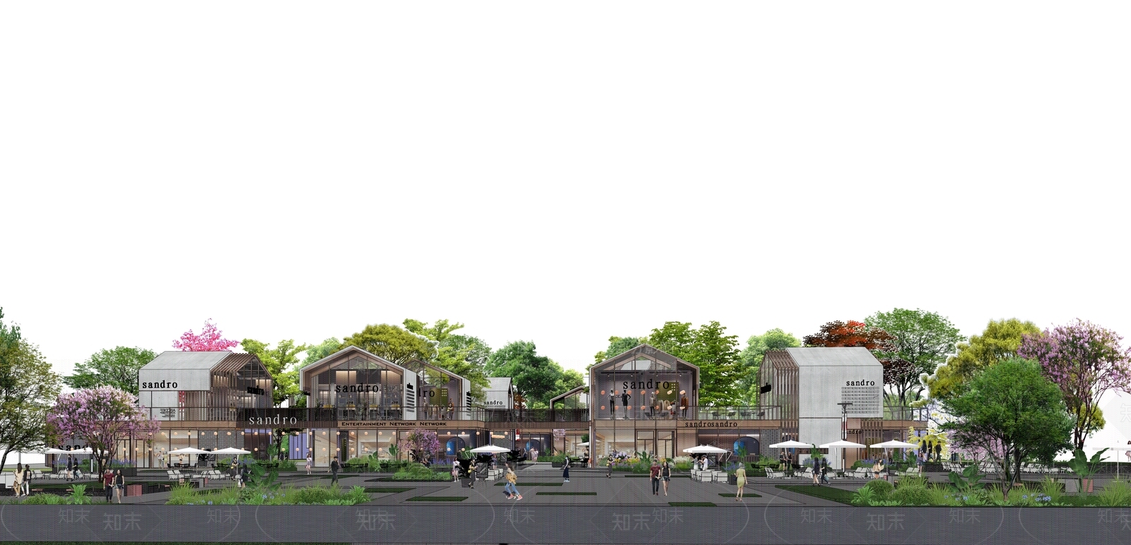 现代商业街SU模型下载【ID:1197367372】