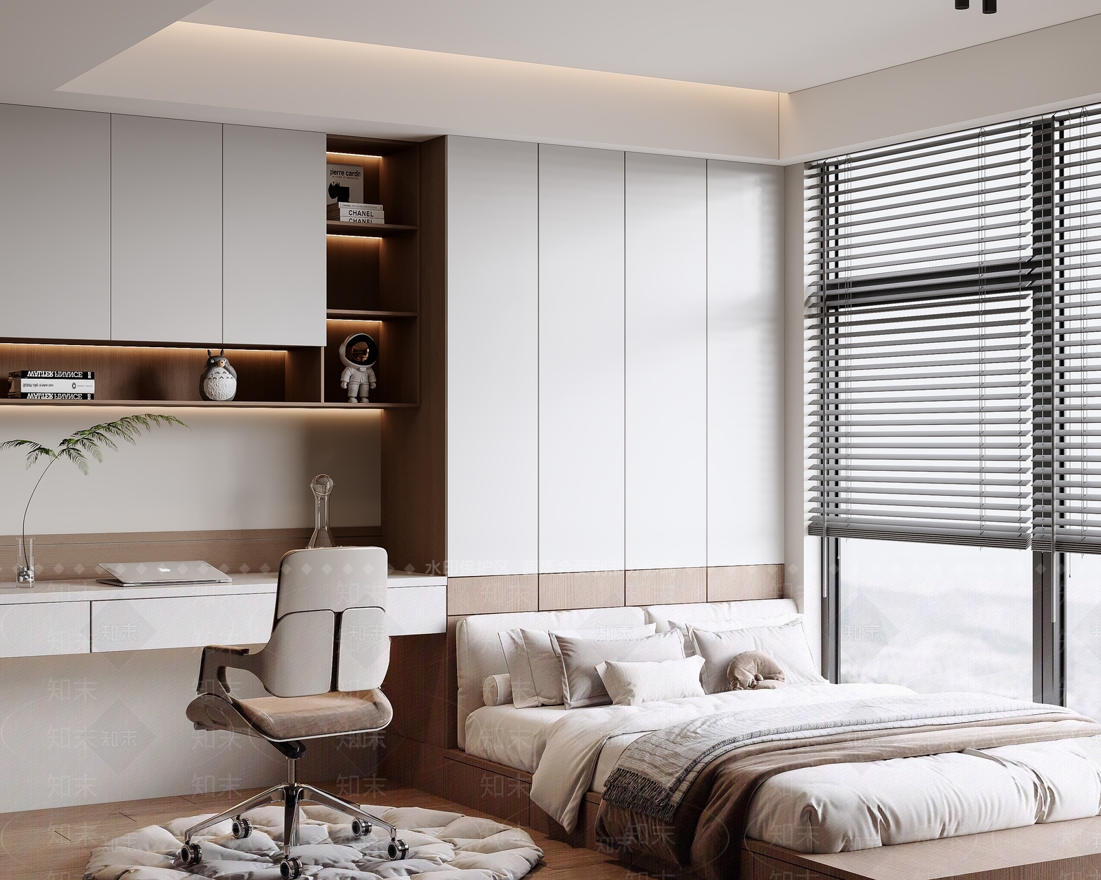 现代简约榻榻米卧室3D模型下载【ID:1197368712】